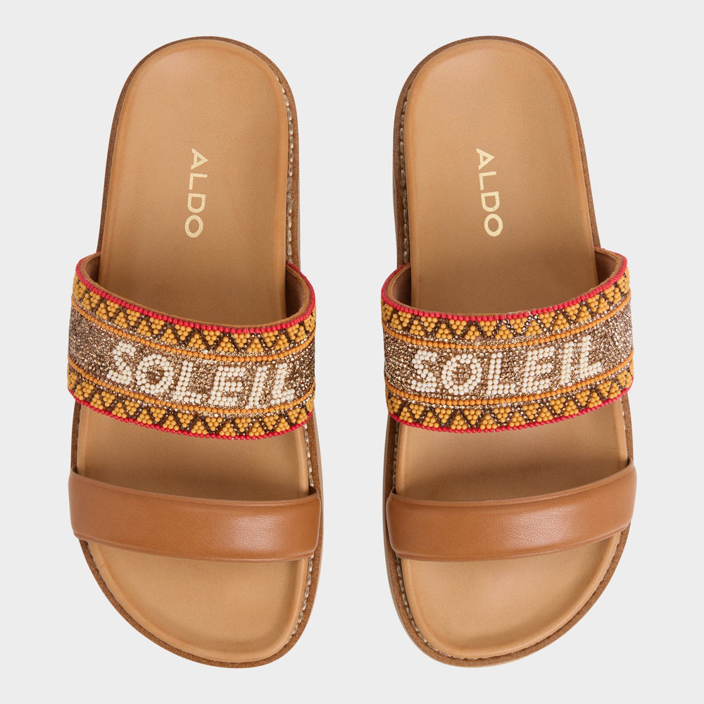 Aldo Beachvacay Brown Multi Women's Footbed sandals -  Brown multi