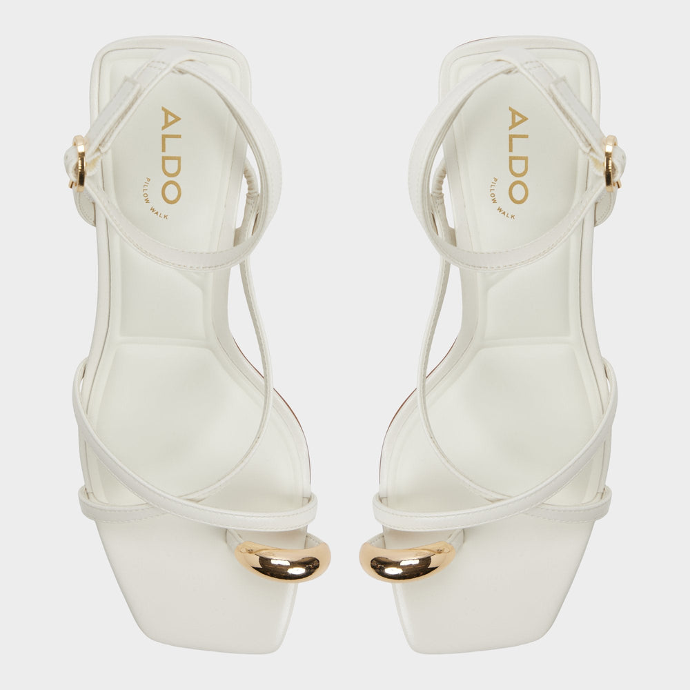 Aldo Elodiah White/Bone Women's Travel essentials - Strappy heeled sandal, Stiletto heel White/bone