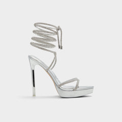 Aldo Izabella in Silver 13621003 - Strappy heeled sandal, Platform Silver