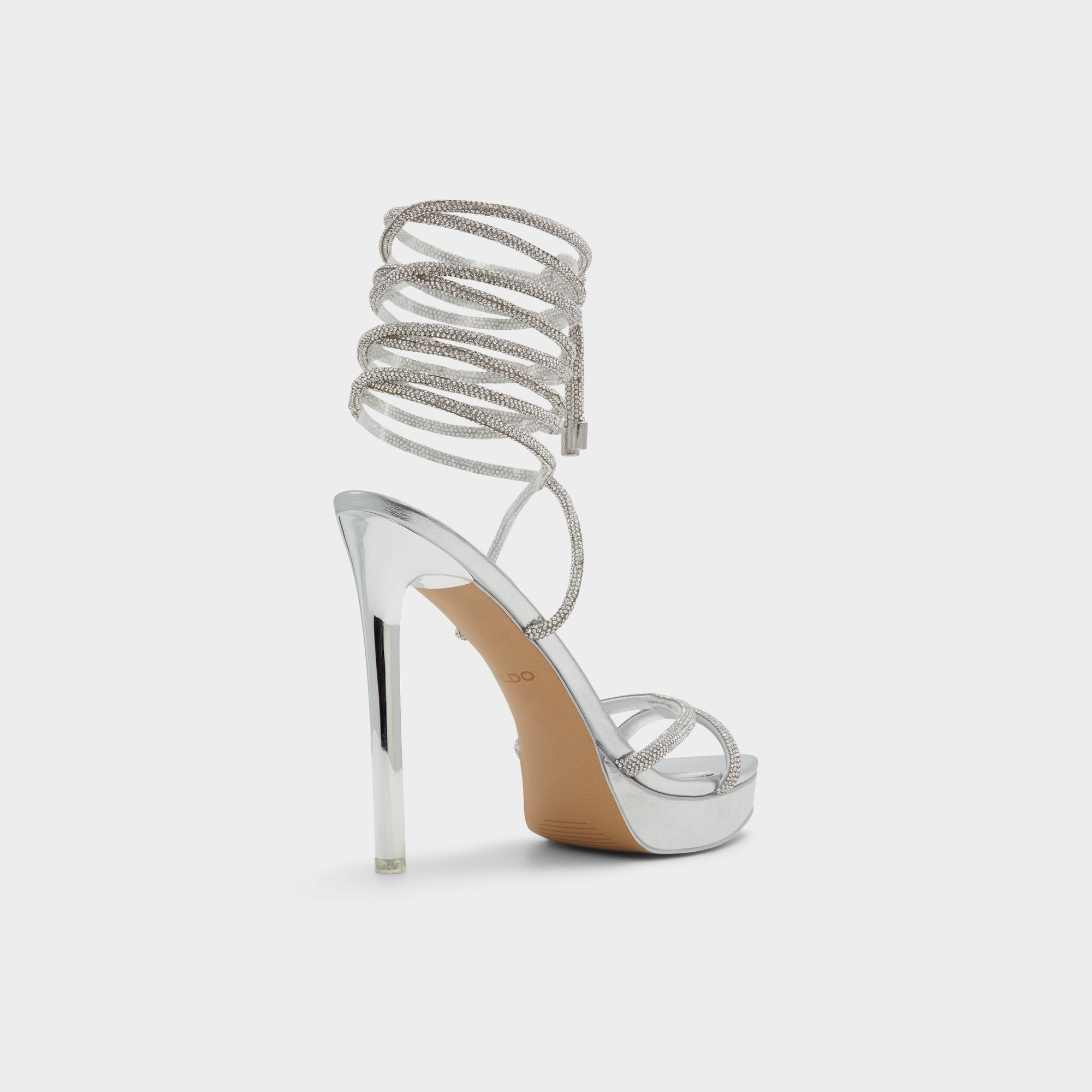 Aldo Izabella in Silver 13621003 - Strappy heeled sandal, Platform Silver