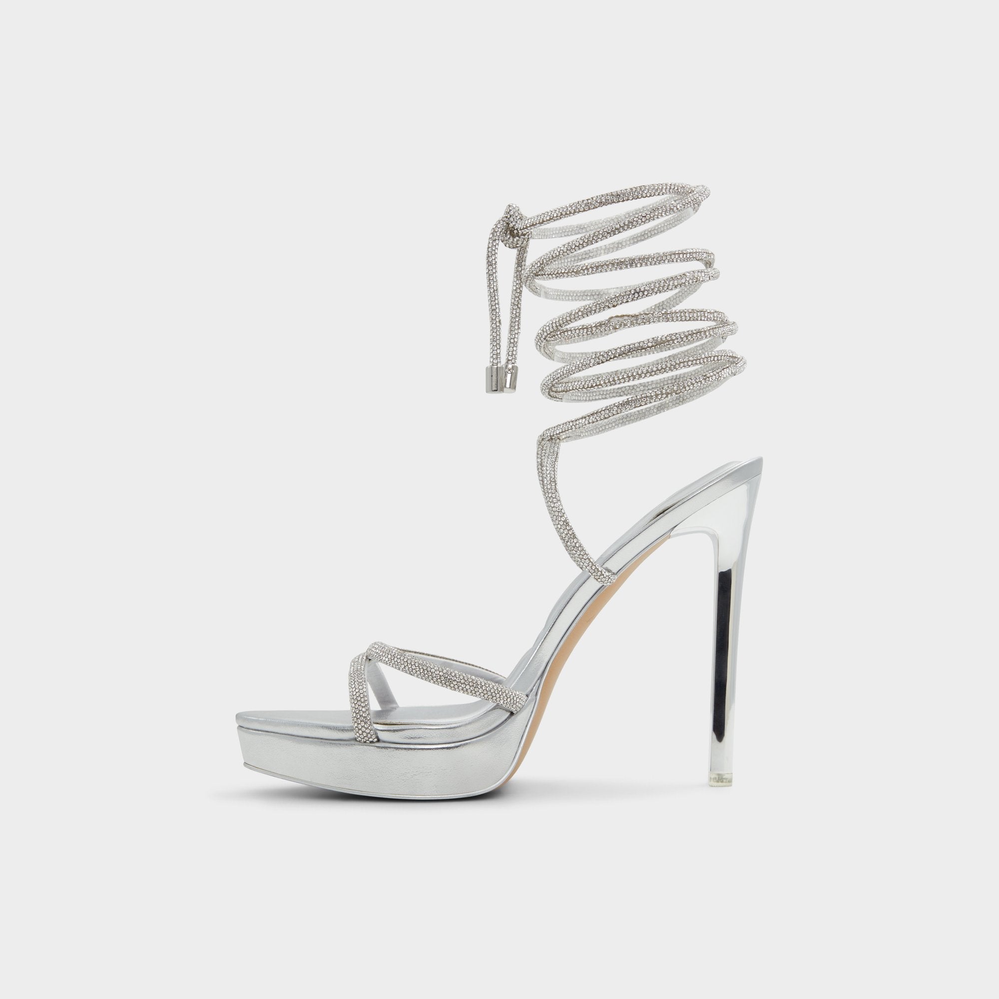 Aldo Izabella in Silver 13621003 - Strappy heeled sandal, Platform Silver