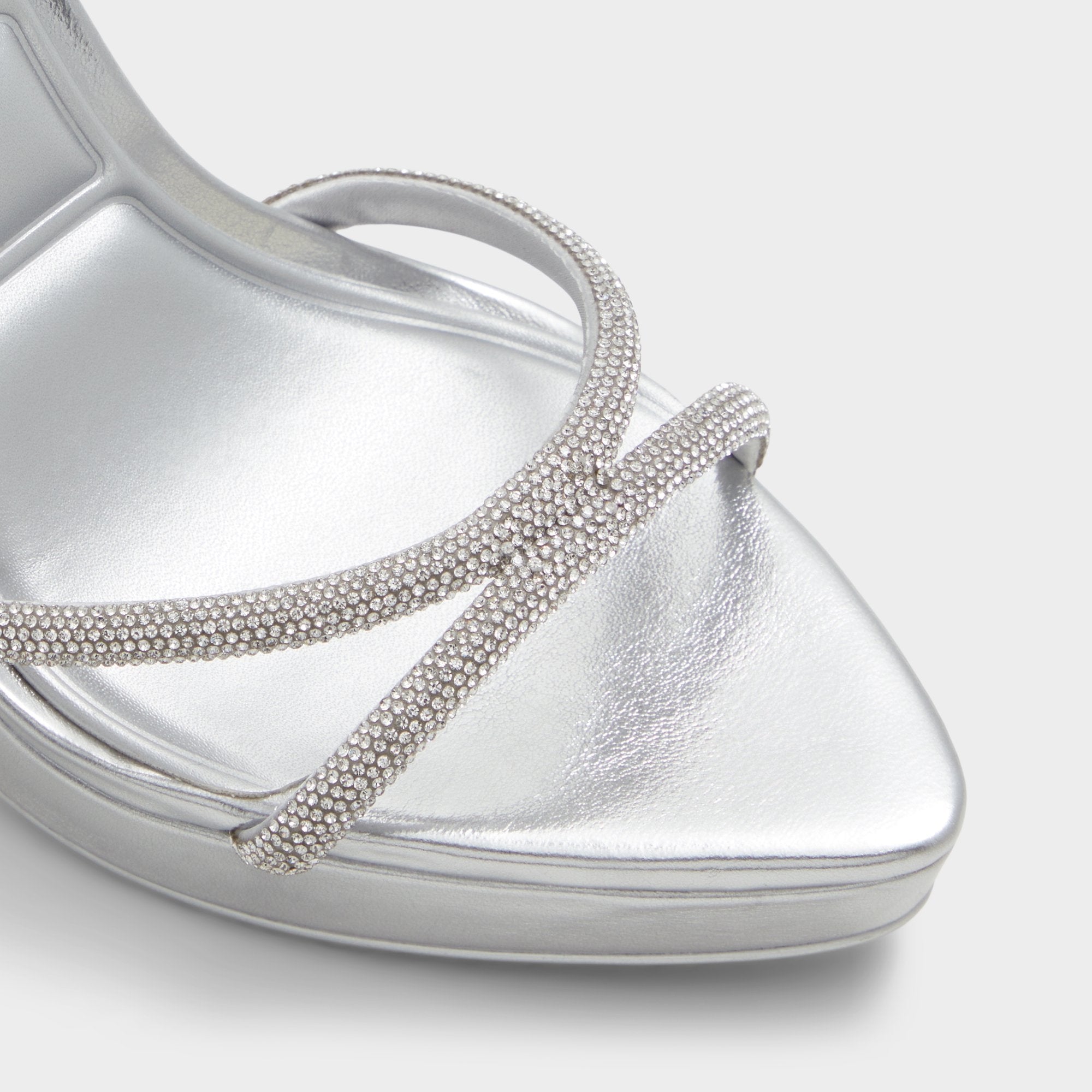 Aldo Izabella in Silver 13621003 - Strappy heeled sandal, Platform Silver