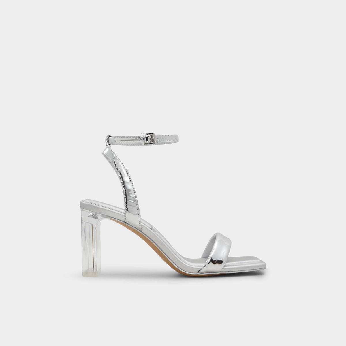 Aldo Aurorai Silver Women's Block heels - Strappy heeled sandal, Block heel Silver