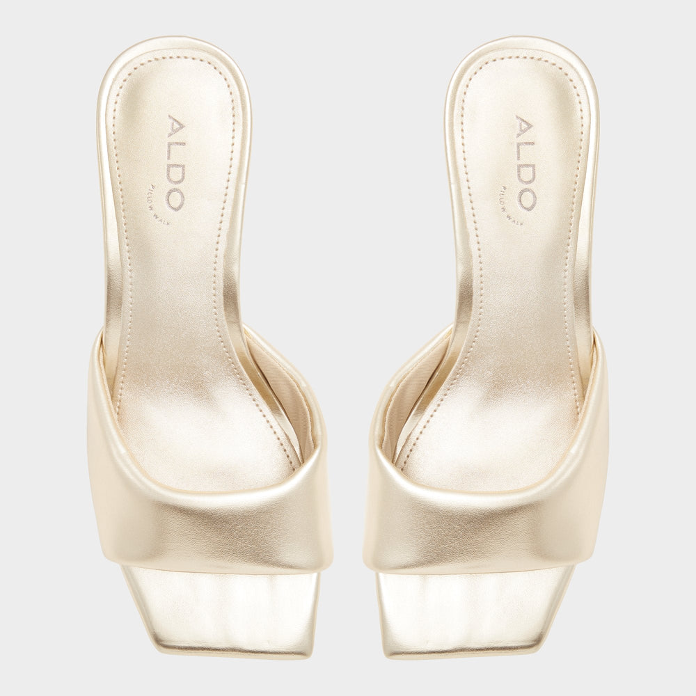 Aldo Aneka Gold Women's Heeled mules - Heeled mule, Block heel Gold
