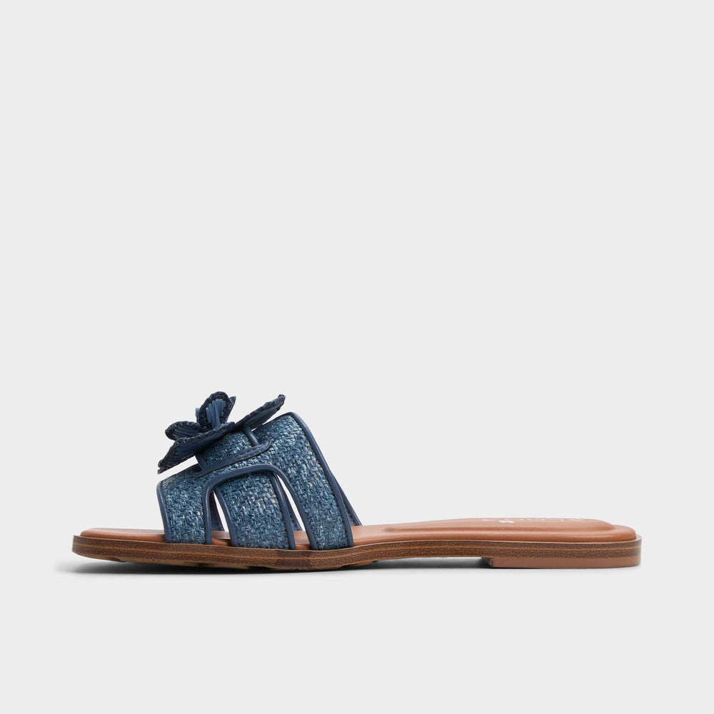 Aldo Seaflower Denim Women's Flats - Slide sandal Denim