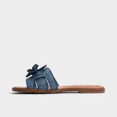 Aldo Seaflower Denim Women's Flats - Slide sandal Denim