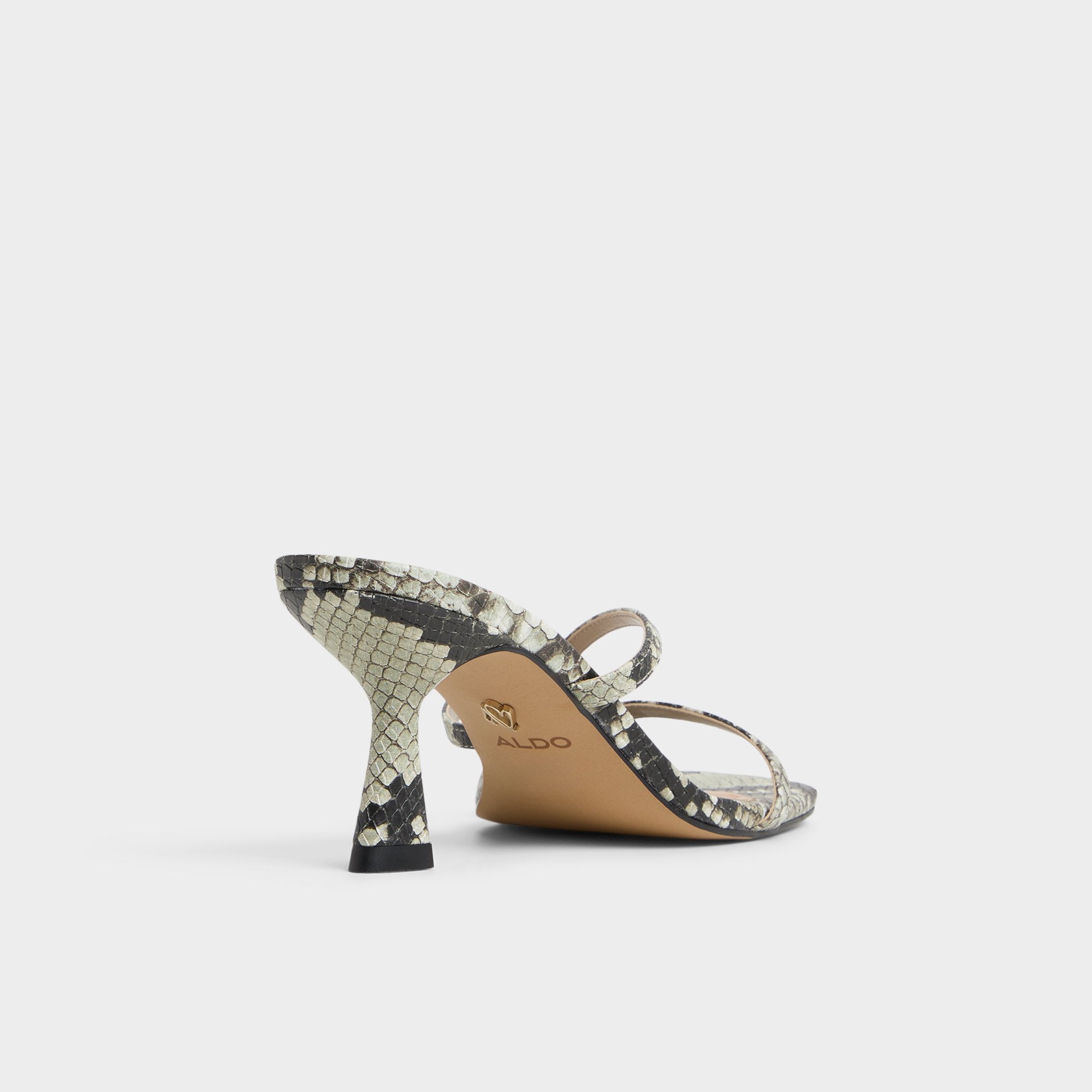 Aldo Calypsa White/Black Women's Animal Prints - Strappy heeled sandal White/Black