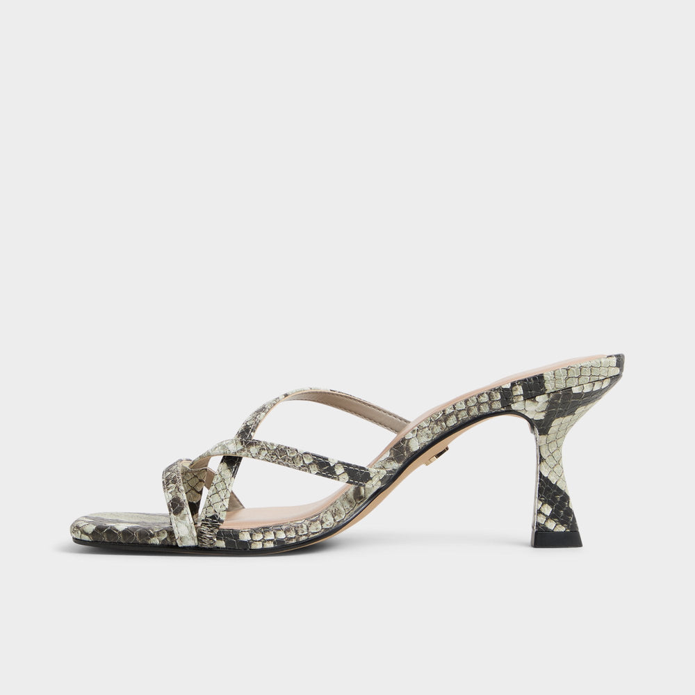 Aldo Calypsa White/Black Women's Animal Prints - Strappy heeled sandal White/Black
