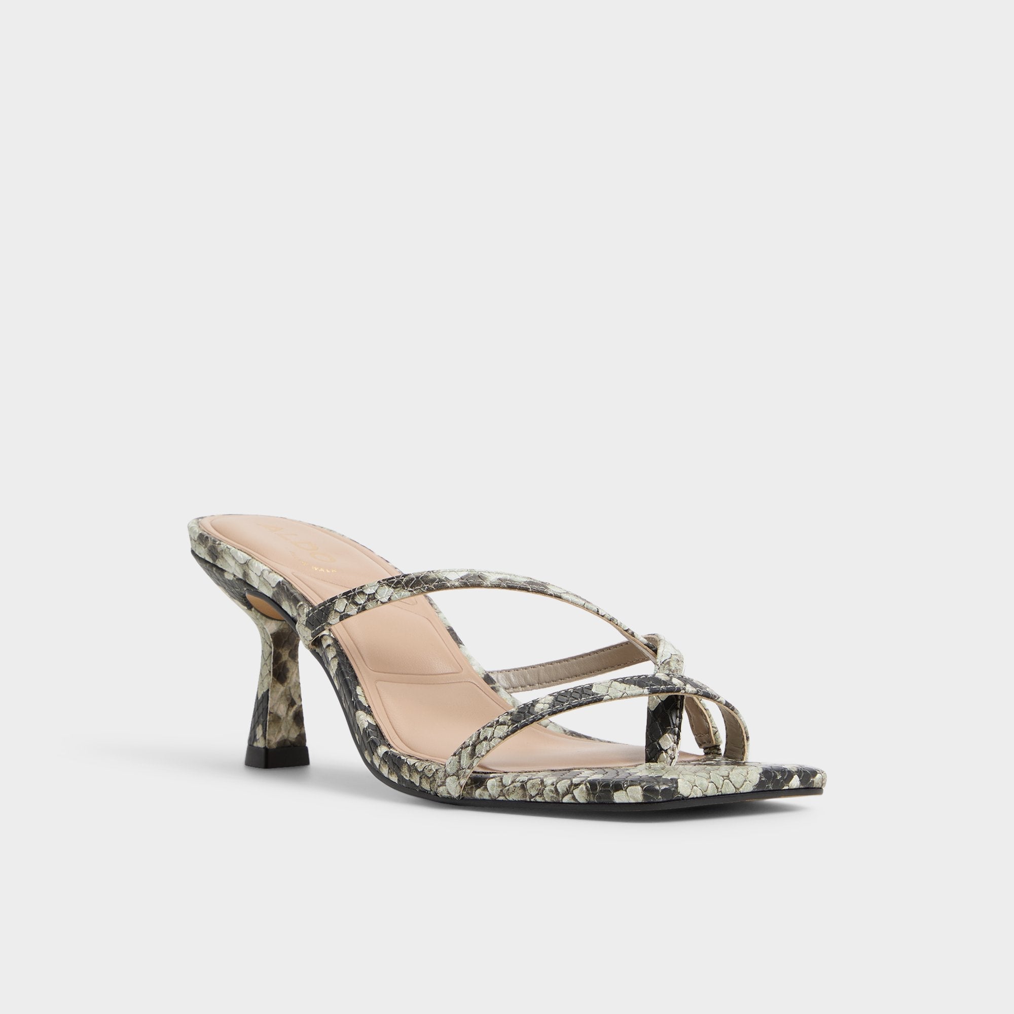 Aldo Calypsa White/Black Women's Animal Prints - Strappy heeled sandal White/Black