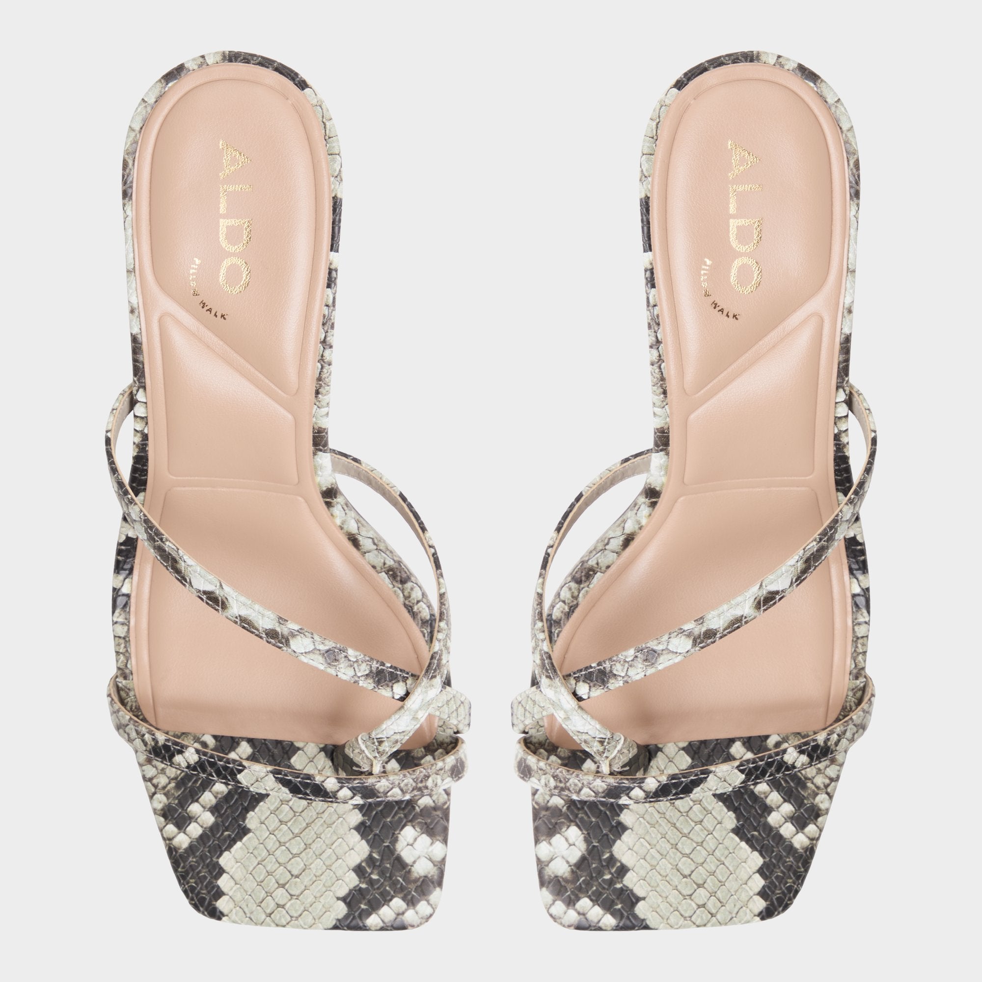 Aldo Calypsa White/Black Women's Animal Prints - Strappy heeled sandal White/Black