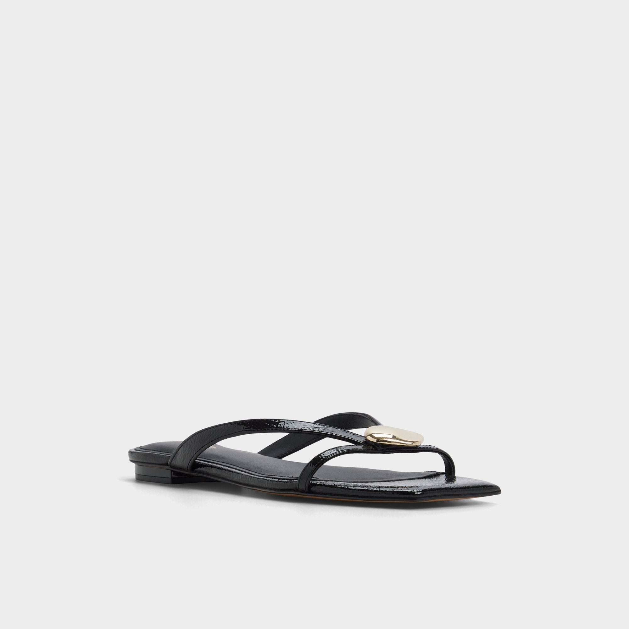 Aldo Iliria Black Women's Flats - Slide sandal Black