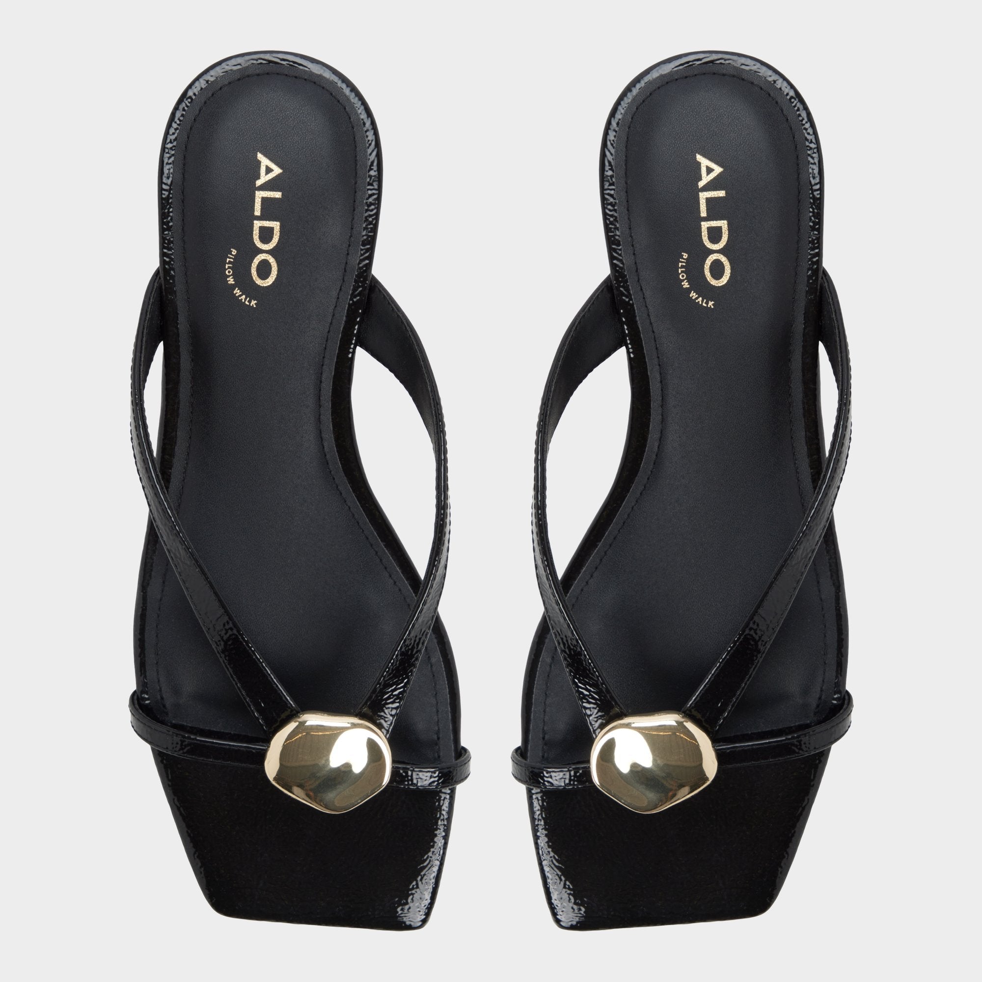 Aldo Iliria Black Women's Flats - Slide sandal Black