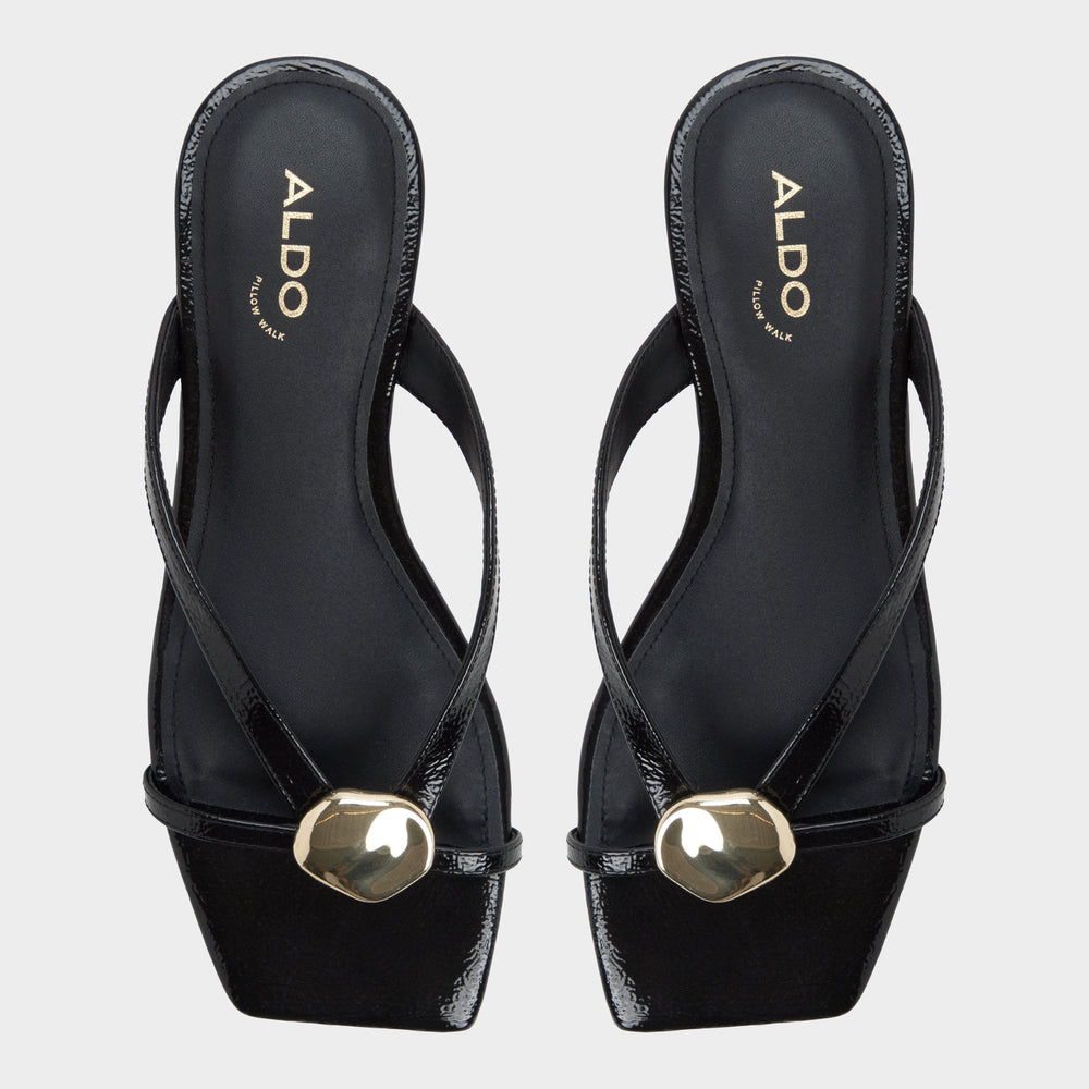 Aldo Iliria Black Women's Flats - Slide sandal Black