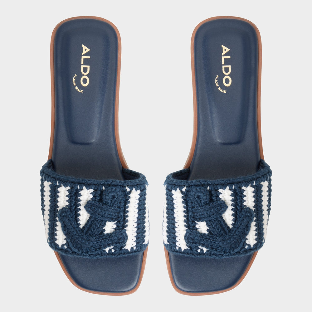 Aldo Sabbia Blue Combo Women's Flats - Slide sandal Blue Combo