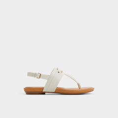 Aldo Taylen White/Bone Women's Footbed sandals - T-strap sandal White/Bone