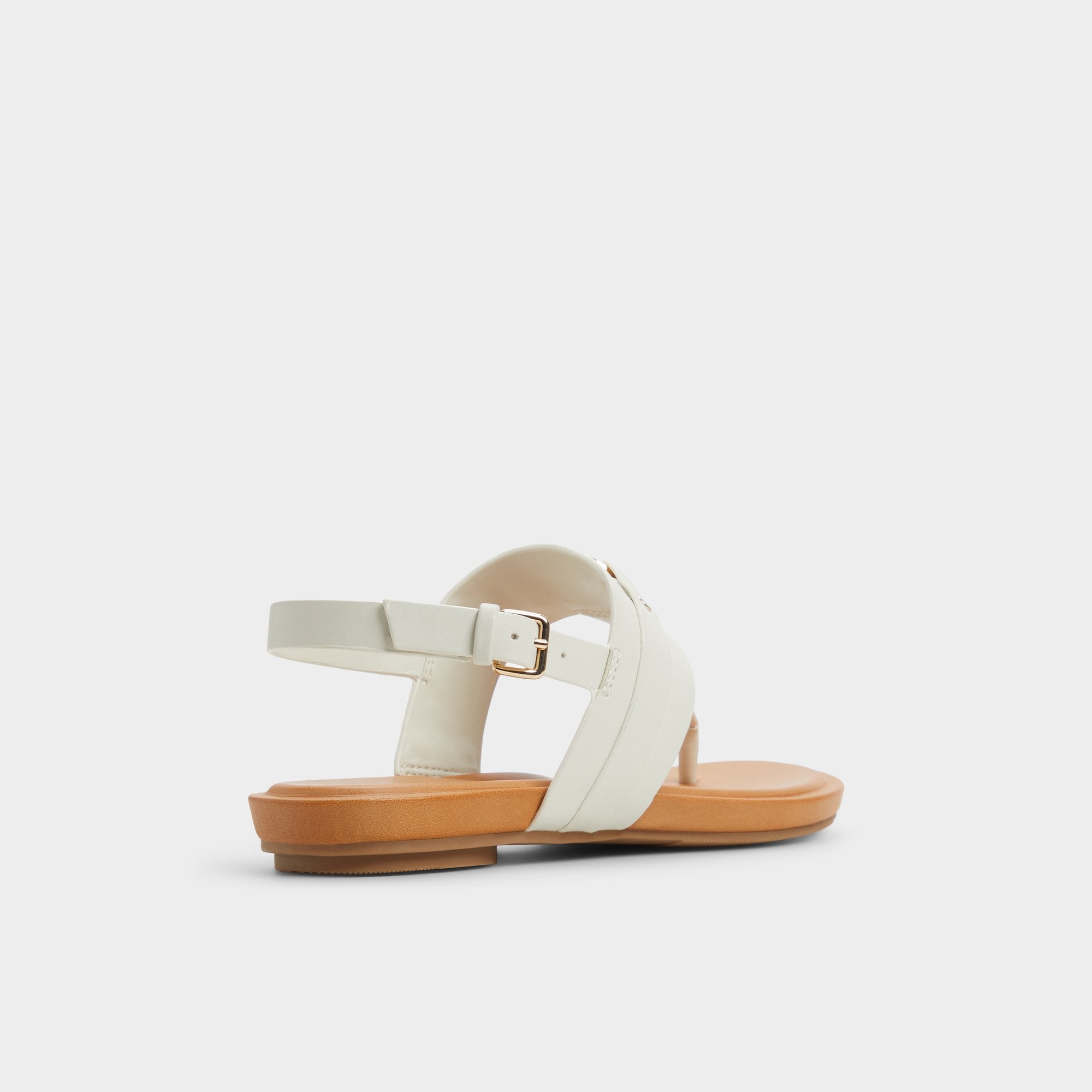 Aldo Taylen White/Bone Women's Footbed sandals - T-strap sandal White/Bone
