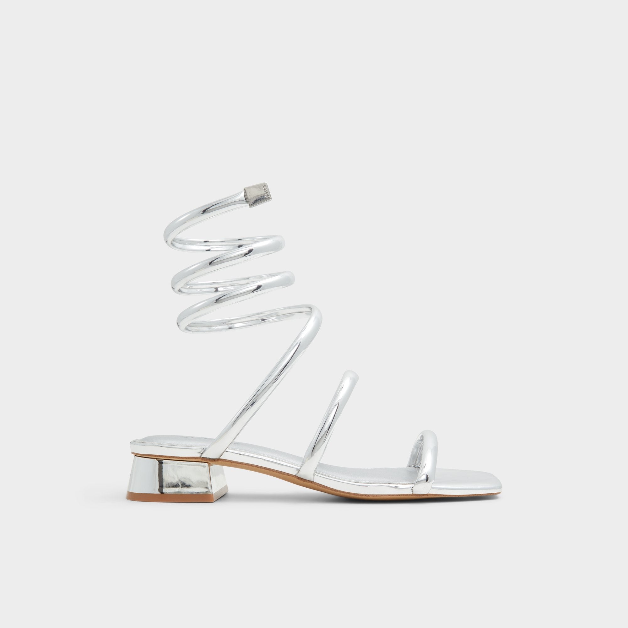 Aldo Spinna in Silver - Strappy sandal, Block heel Silver