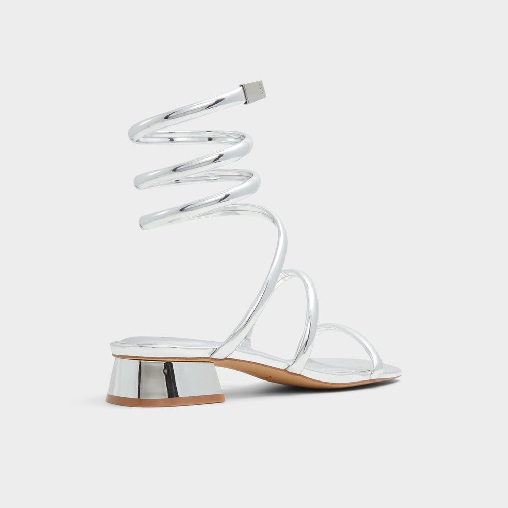 Aldo Spinna in Silver - Strappy sandal, Block heel Silver