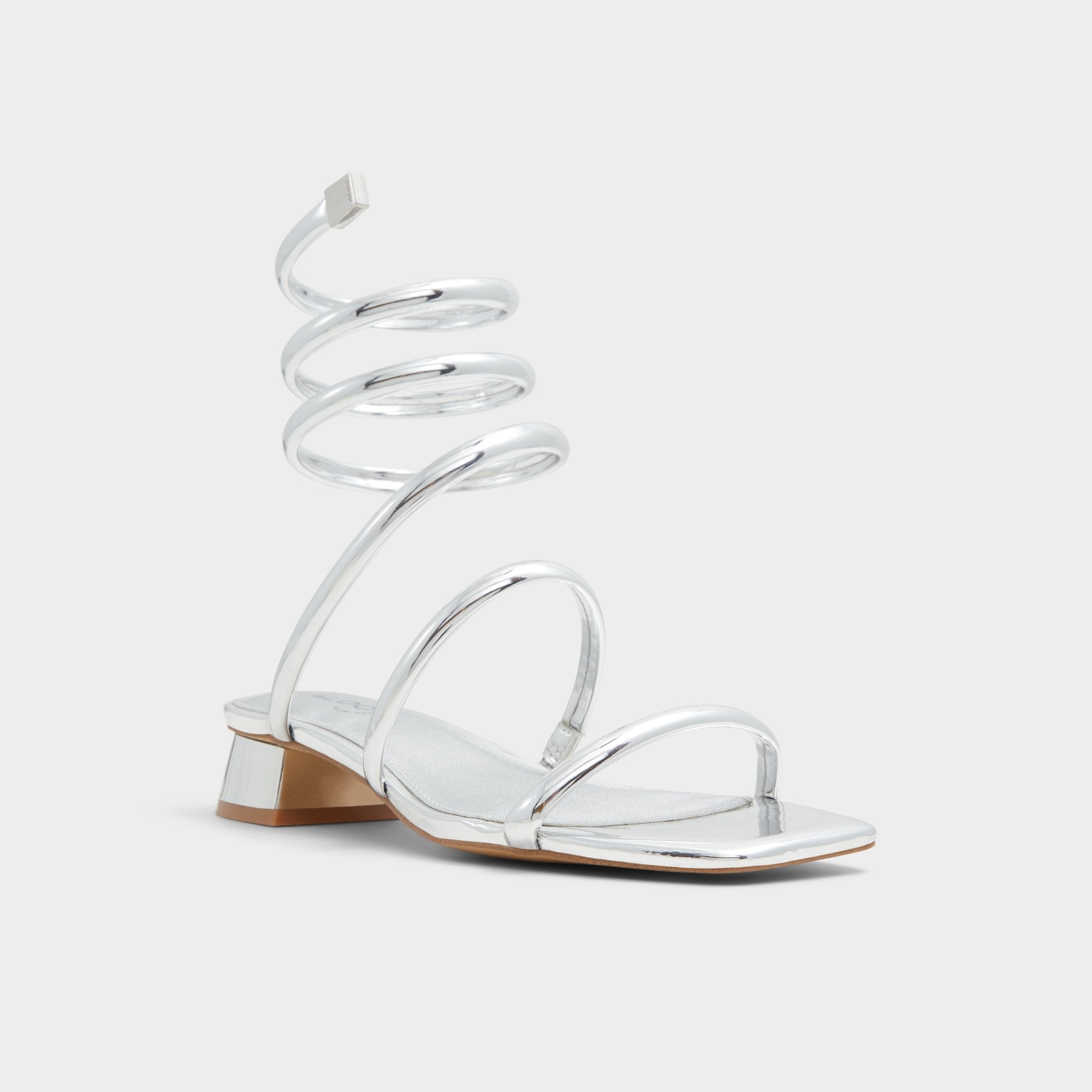 Aldo Spinna in Silver - Strappy sandal, Block heel Silver
