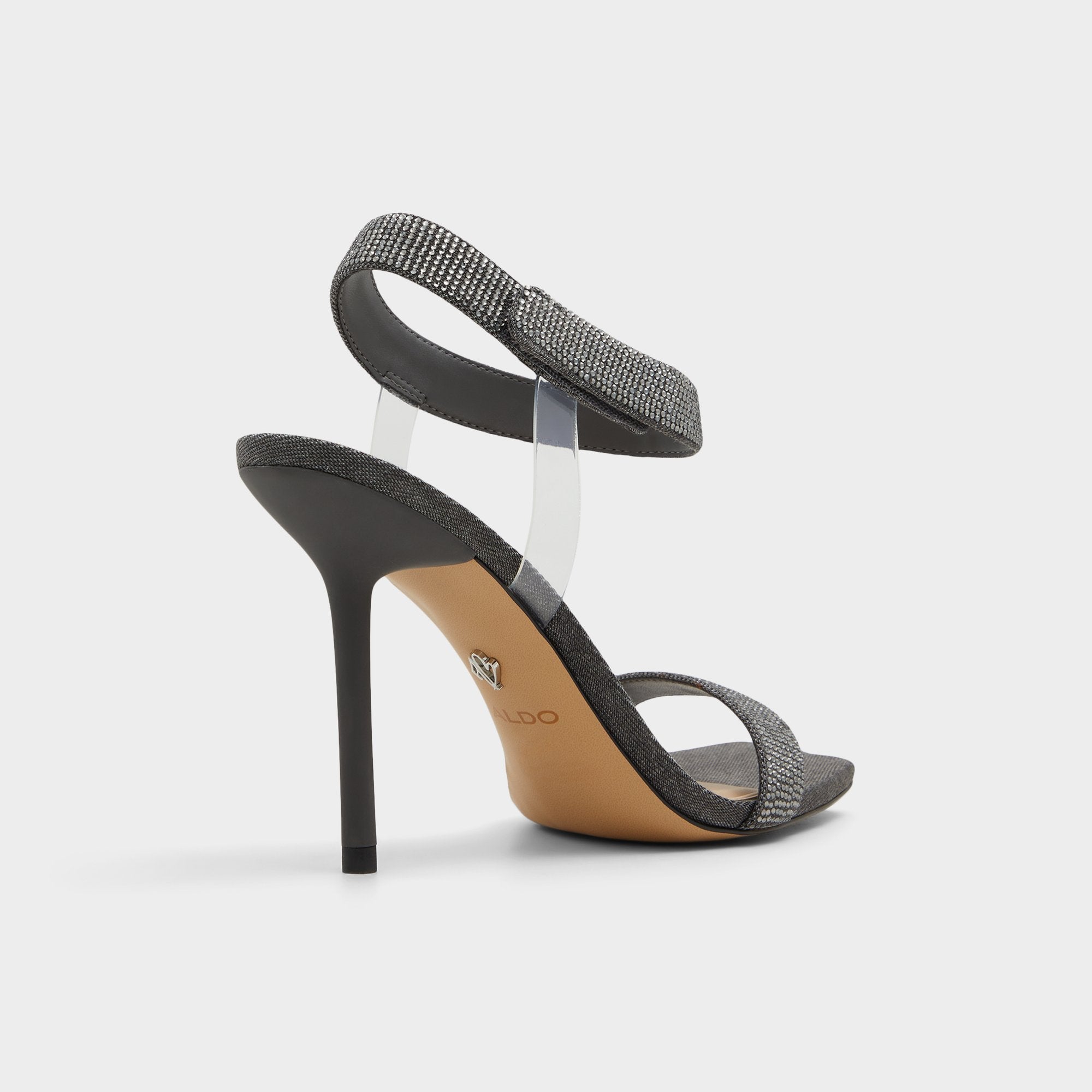 Aldo Rosy Dark Grey Women's Strappy sandals - Strappy heeled sandal Dark Grey