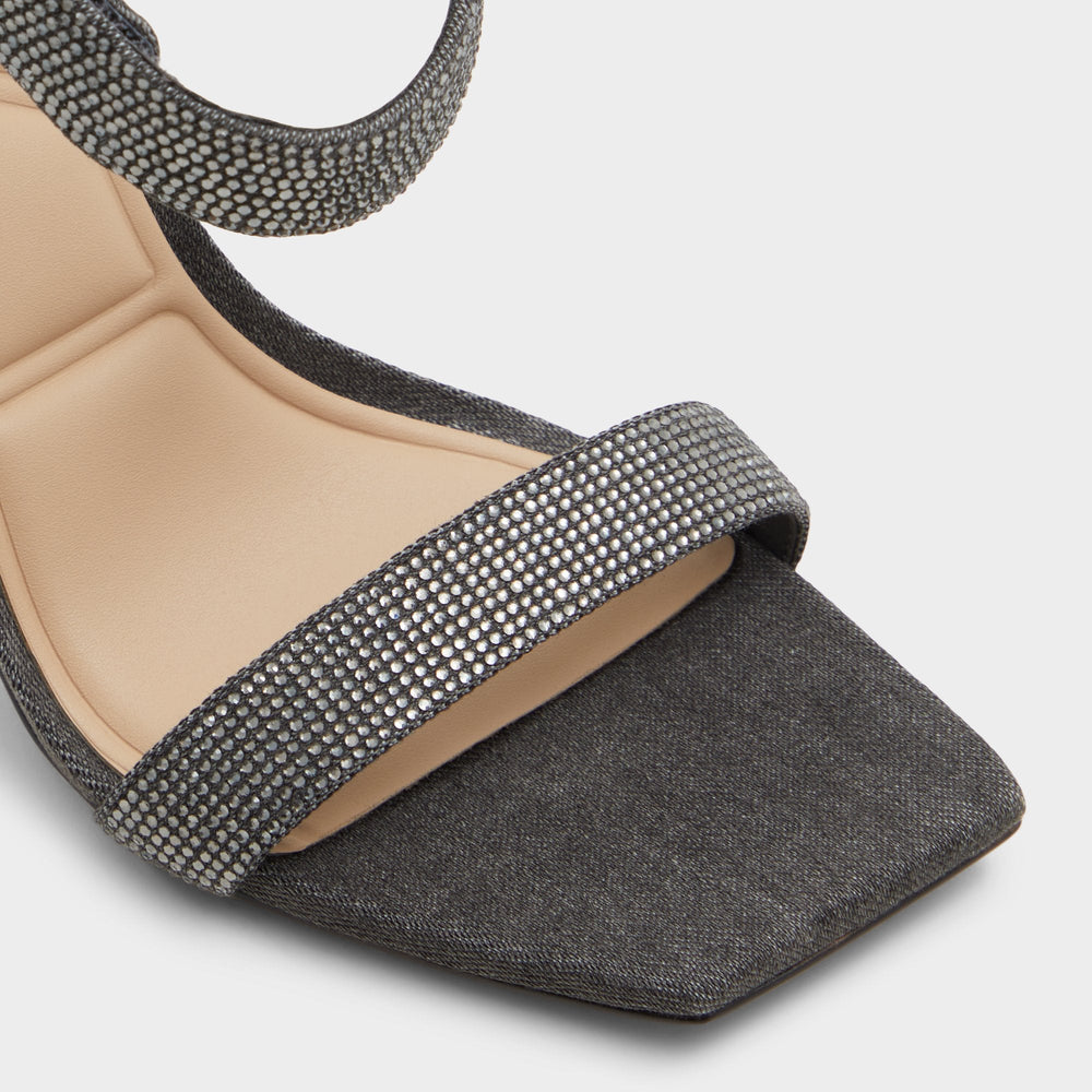 Aldo Rosy Dark Grey Women's Strappy sandals - Strappy heeled sandal Dark Grey