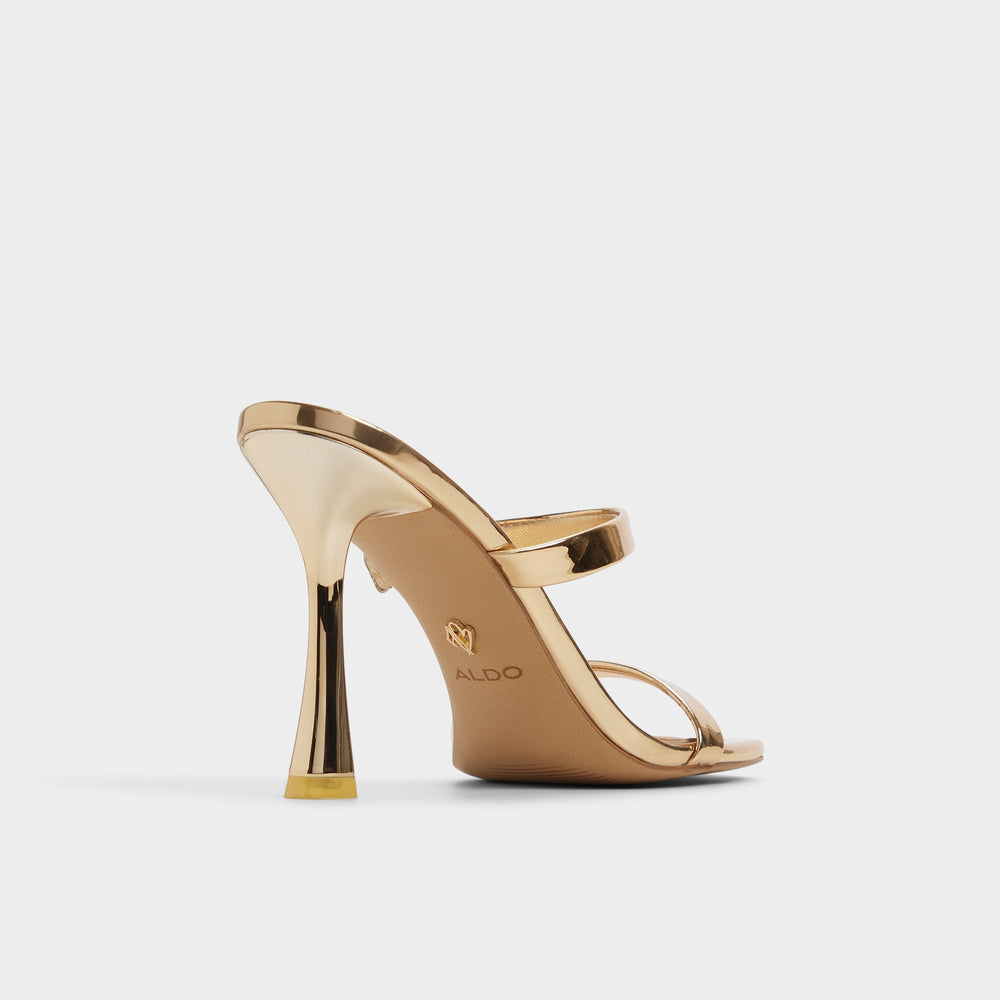 Aldo Evalyn in Gold - Strappy heeled sandal, Stiletto heel Gold