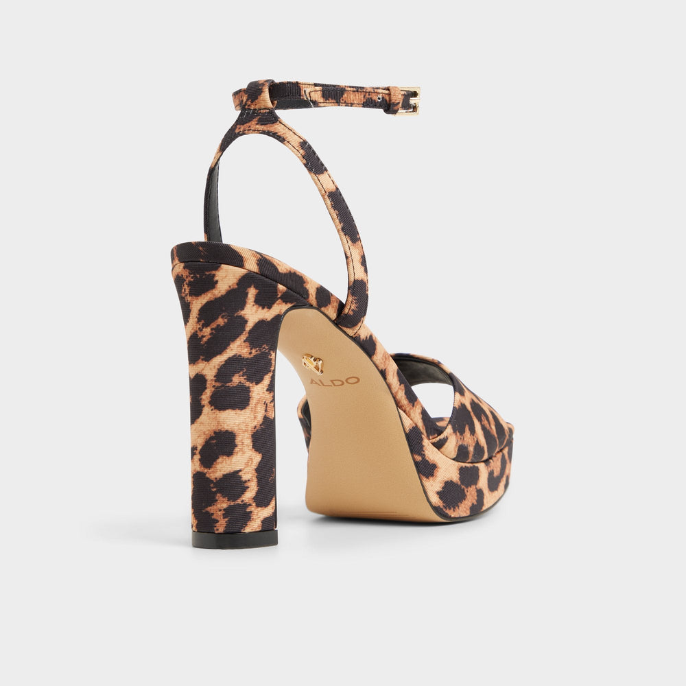 Aldo Chicgleam Brown Multi Women's Strappy sandals - Strappy heeled sandal, Platform Brown Multi
