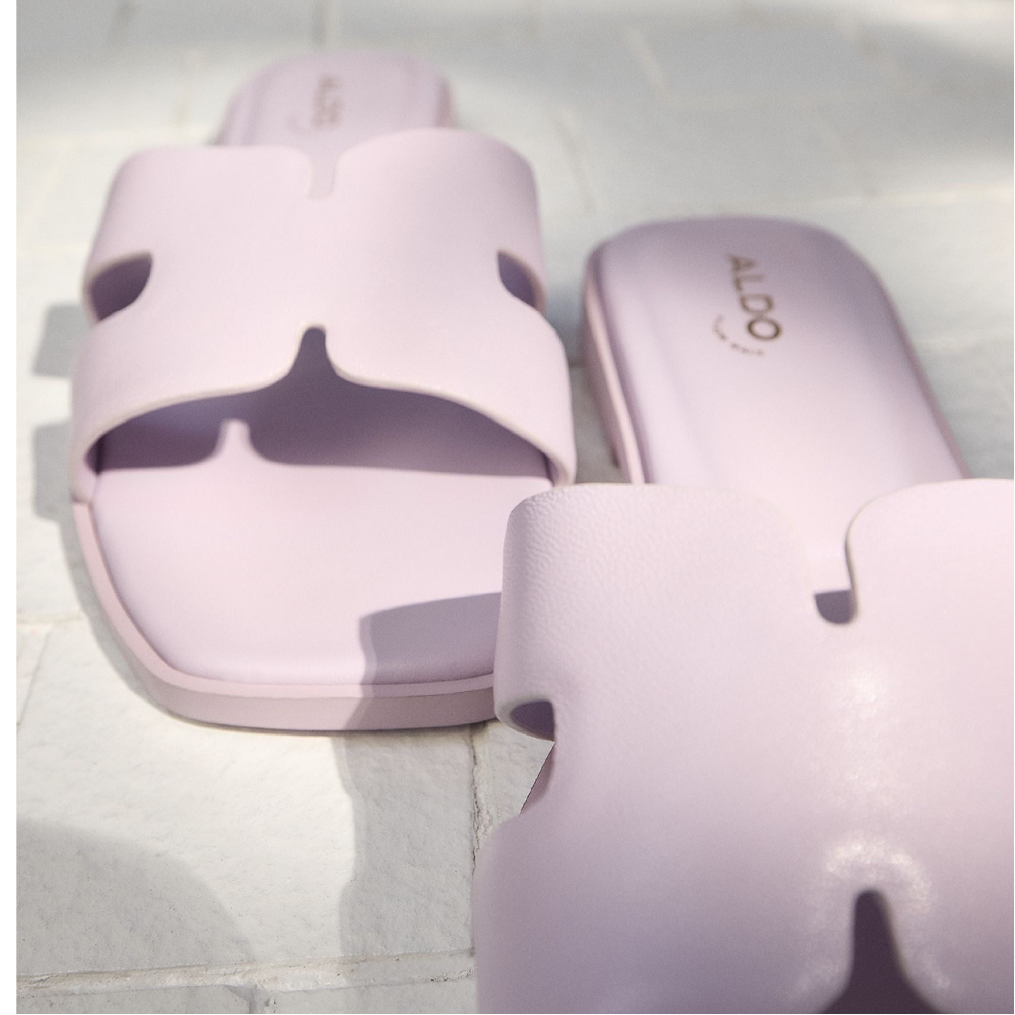 Aldo Itsandal Light Purple Women's Flats - Slide sandal Light purple