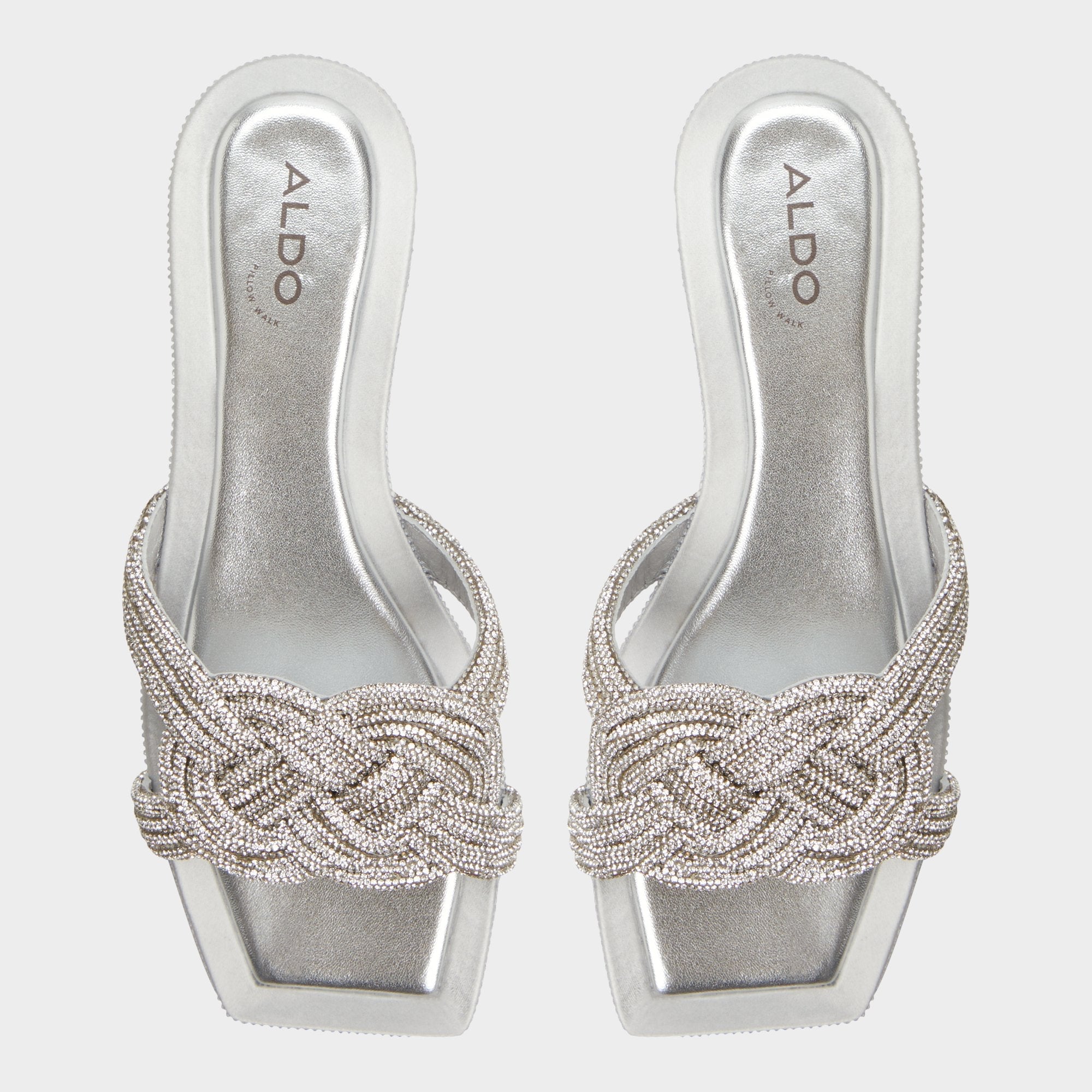 Aldo Karlina Silver Women's Iridescent metallics - Slide sandal Silver