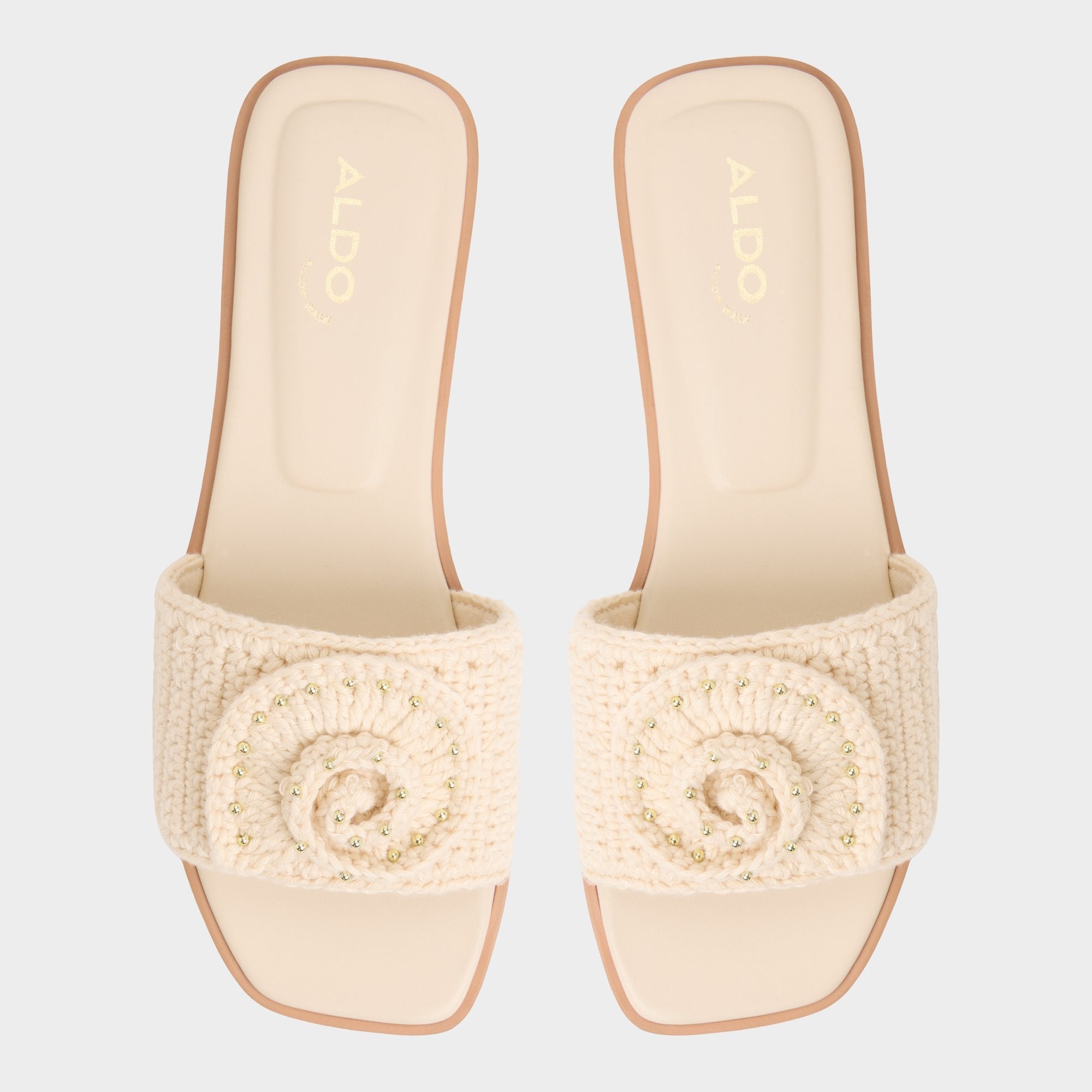 Aldo Sabbia Light Beige Women's Flats - Slide sandal Light beige