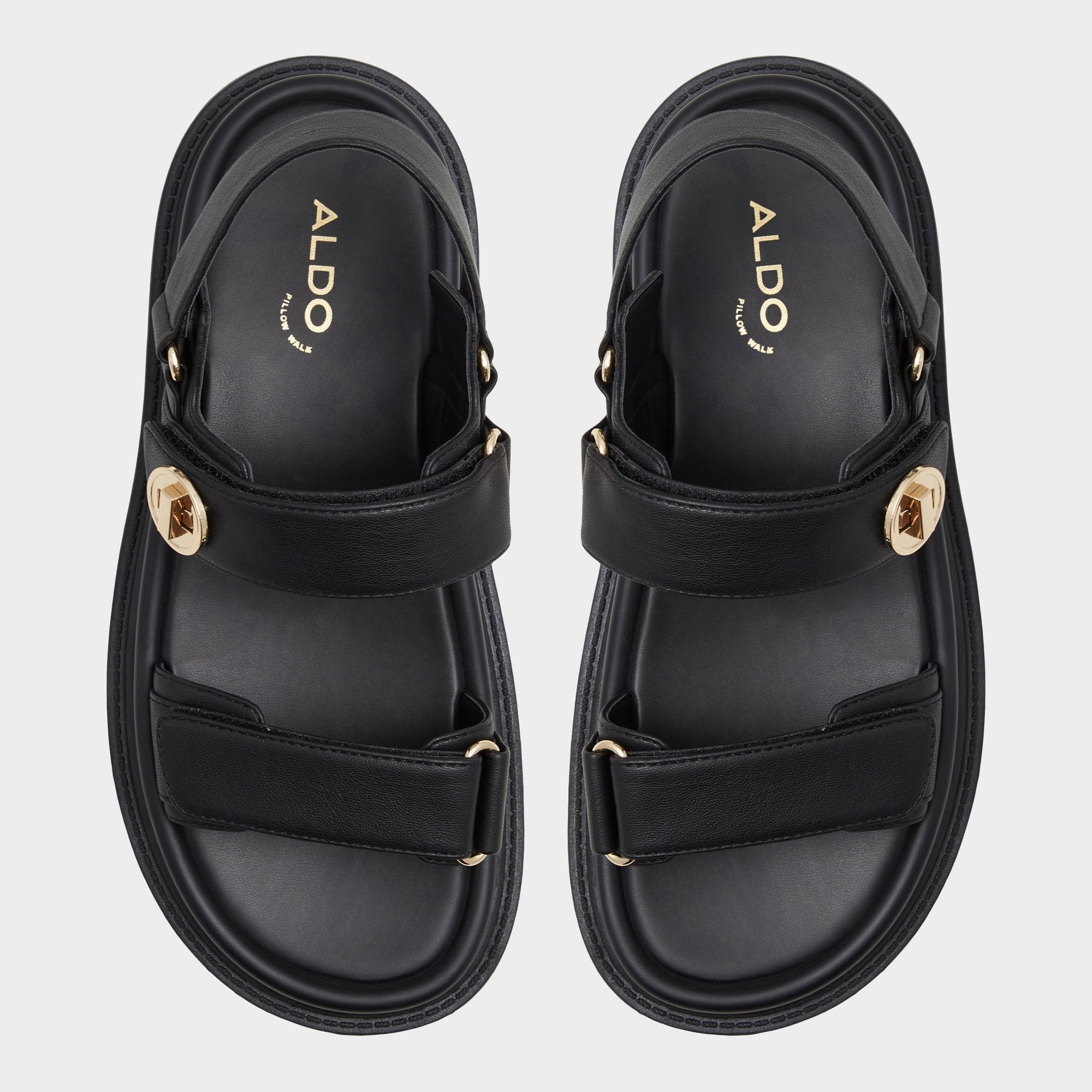 Aldo Linette Black Women's Footbed sandals - Footbed sandal, Footbed sandal Black