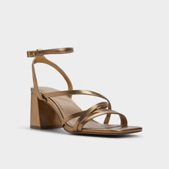 Aldo Esther Gold Women's Block heels - Strappy heeled sandal, Block heel Gold