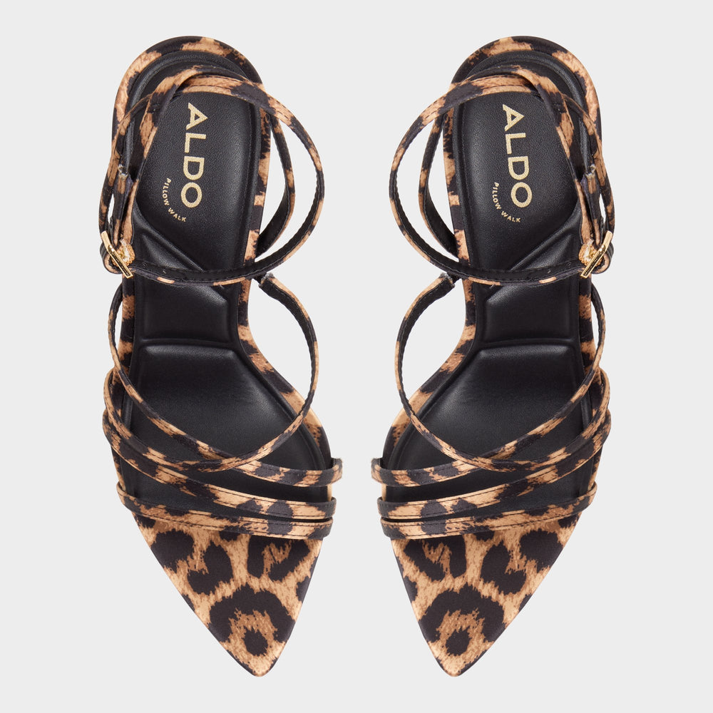 Aldo Solania Brown Multi Women's Strappy sandals - Strappy heeled sandal, Stiletto heel Brown Multi