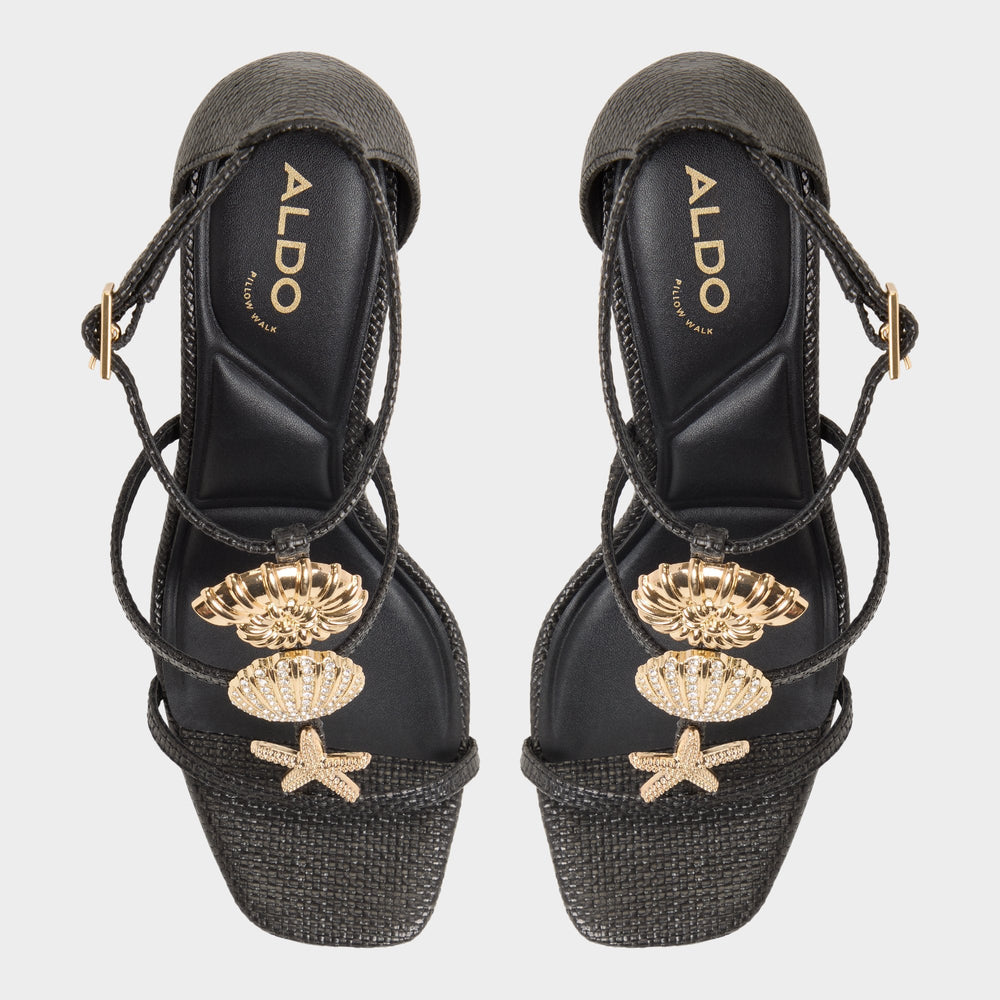 Aldo Summerdate Black Women's Strappy sandals - Strappy heeled sandal Black