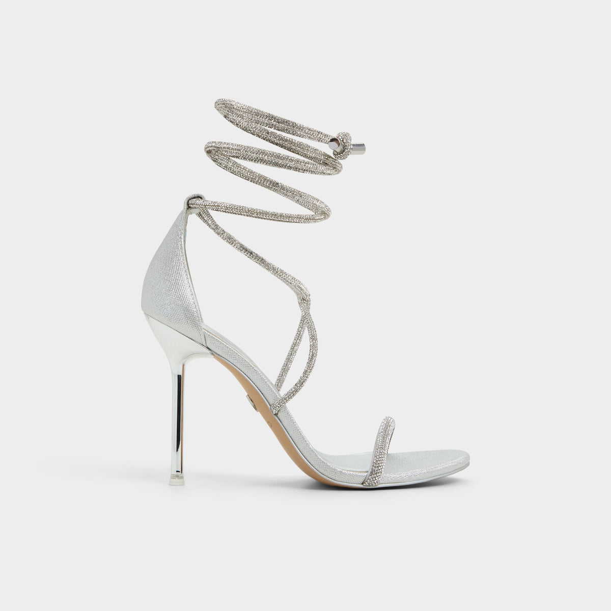 Aldo Caladonia Silver Women's Iridescent metallics - Strappy heeled sandal, Stiletto heel Silver