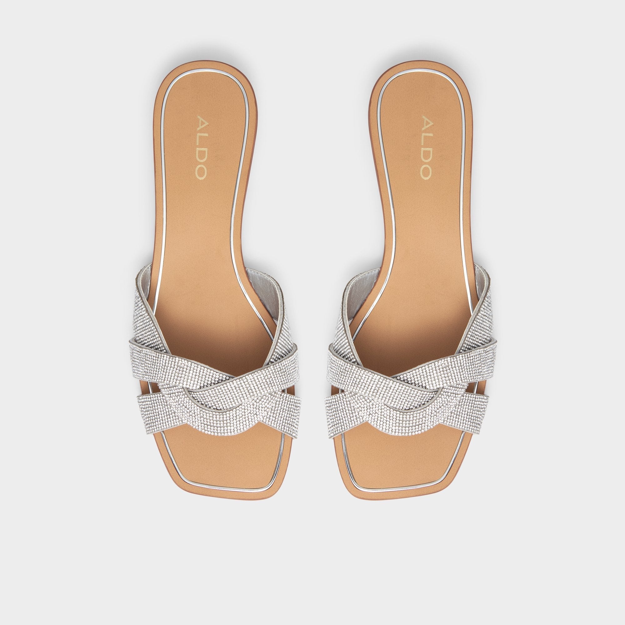 Aldo Coredith Silver Women's Flats - Slide sandal Silver