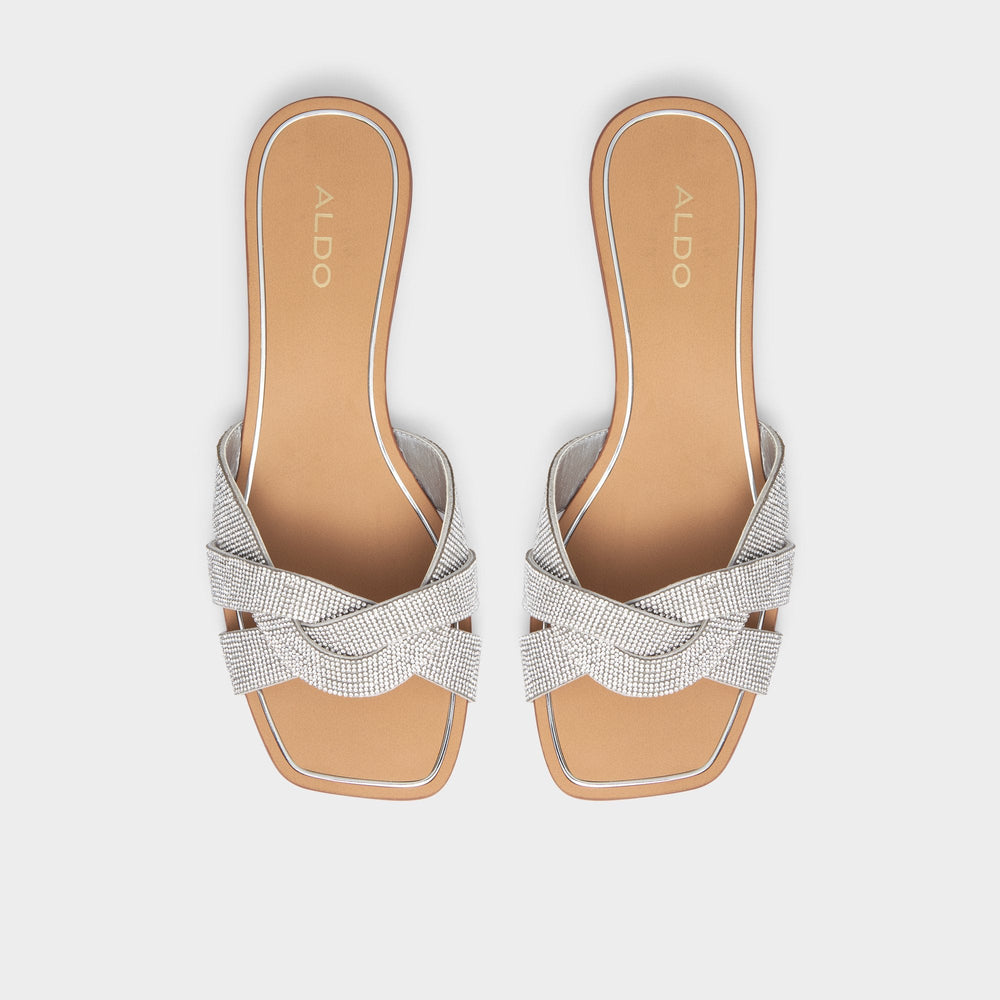 Aldo Coredith Silver Women's Flats - Slide sandal Silver