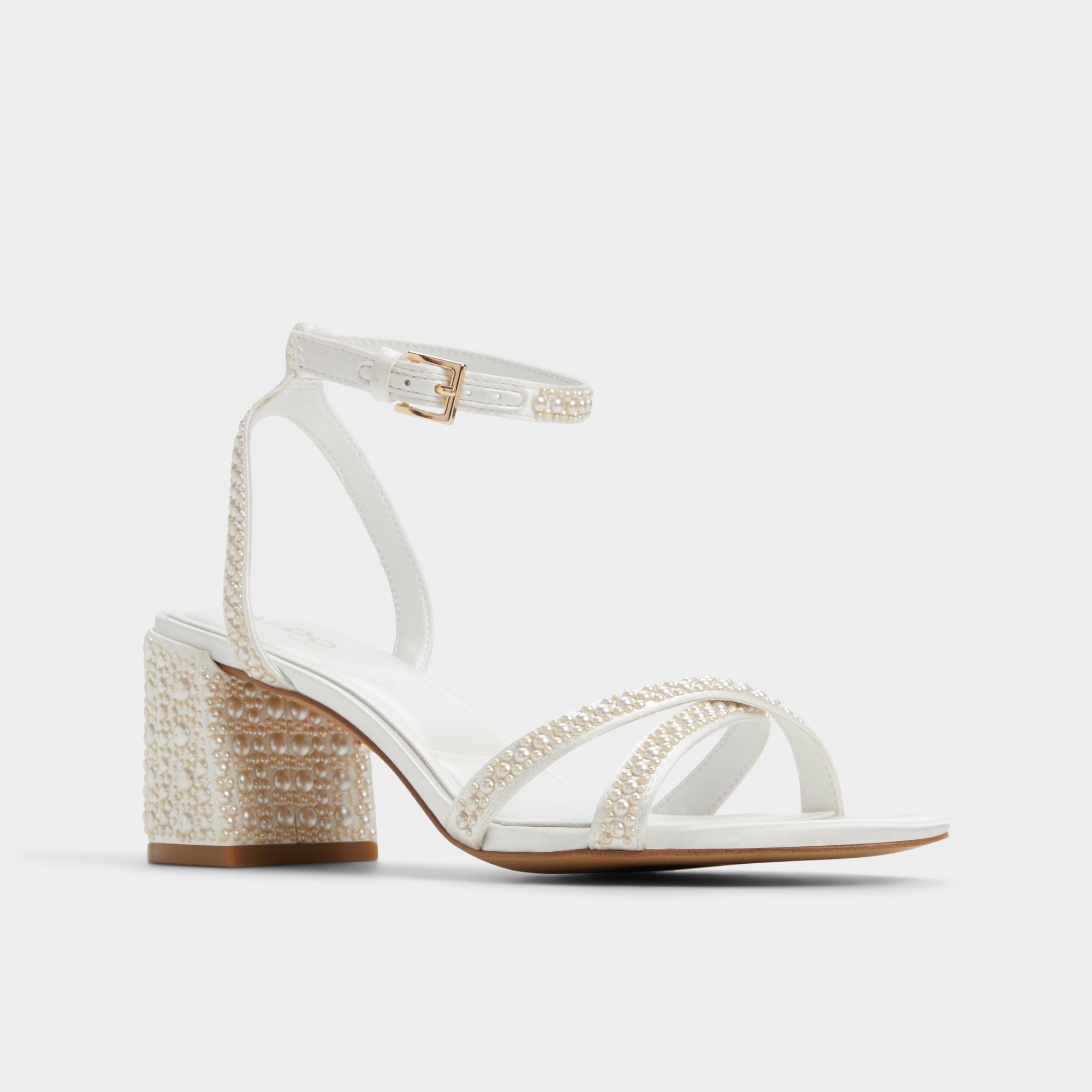 Aldo Bouclettie Other White Women's Block heels - Strappy heeled sandal, Block heel Other White