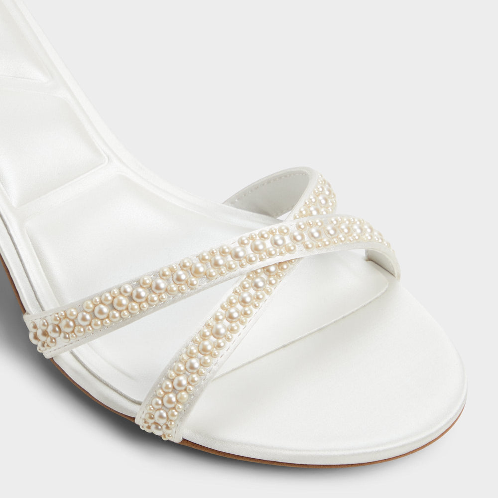 Aldo Bouclettie Other White Women's Block heels - Strappy heeled sandal, Block heel Other White