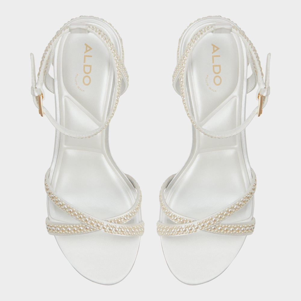 Aldo Bouclettie Other White Women's Block heels - Strappy heeled sandal, Block heel Other White