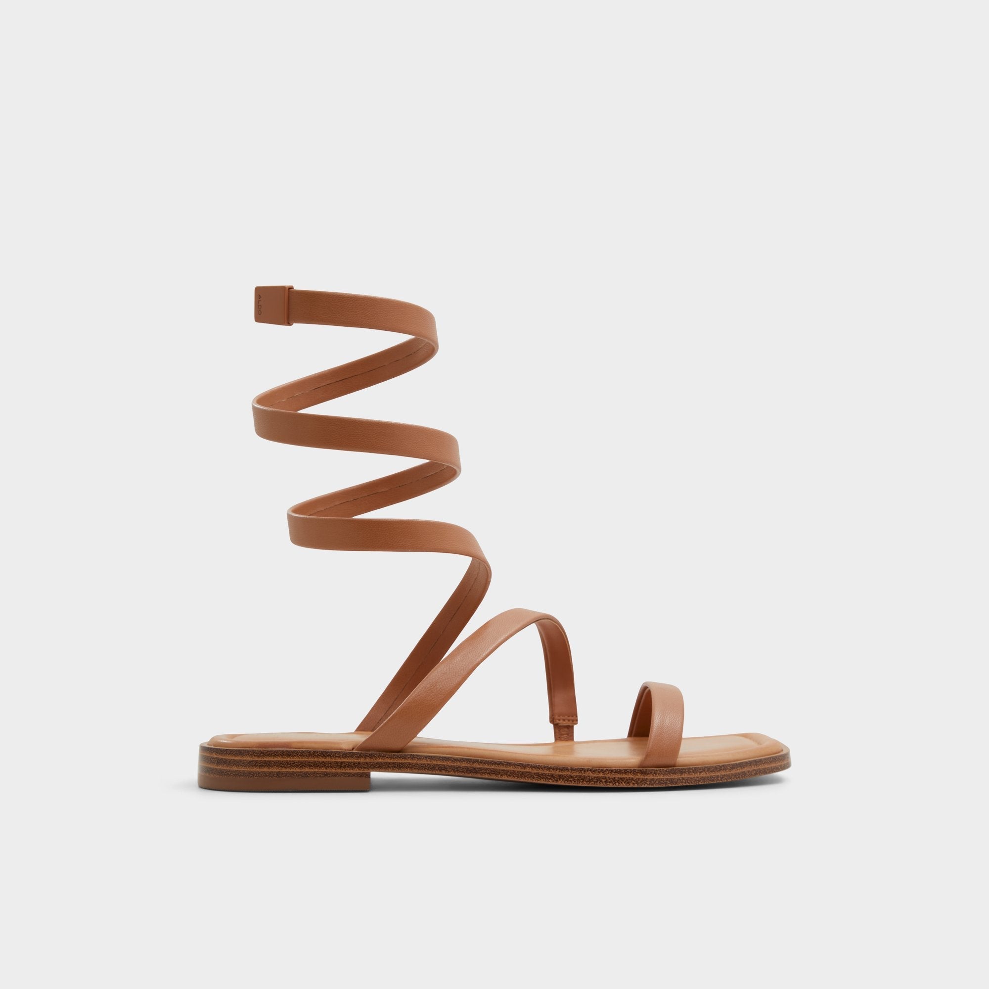 Aldo Spinella in Medium Brown - Strappy flat sandal Medium Brown