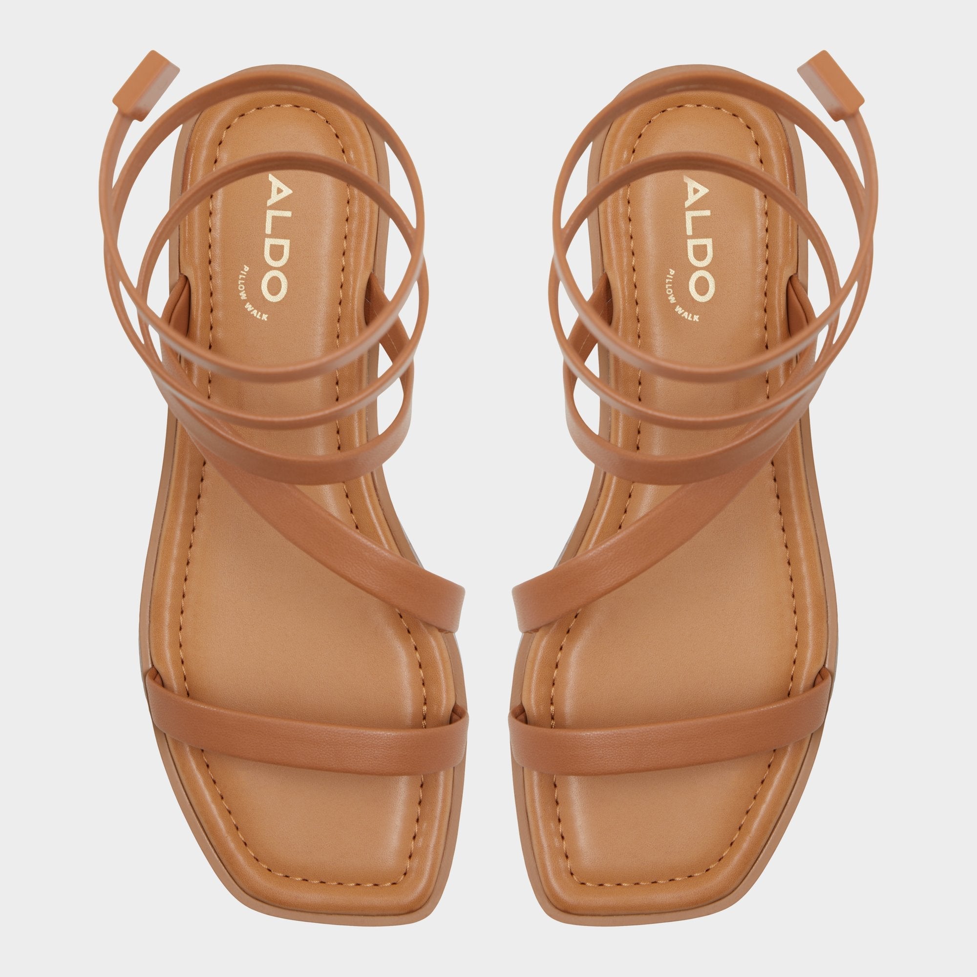 Aldo Spinella in Medium Brown - Strappy flat sandal Medium Brown