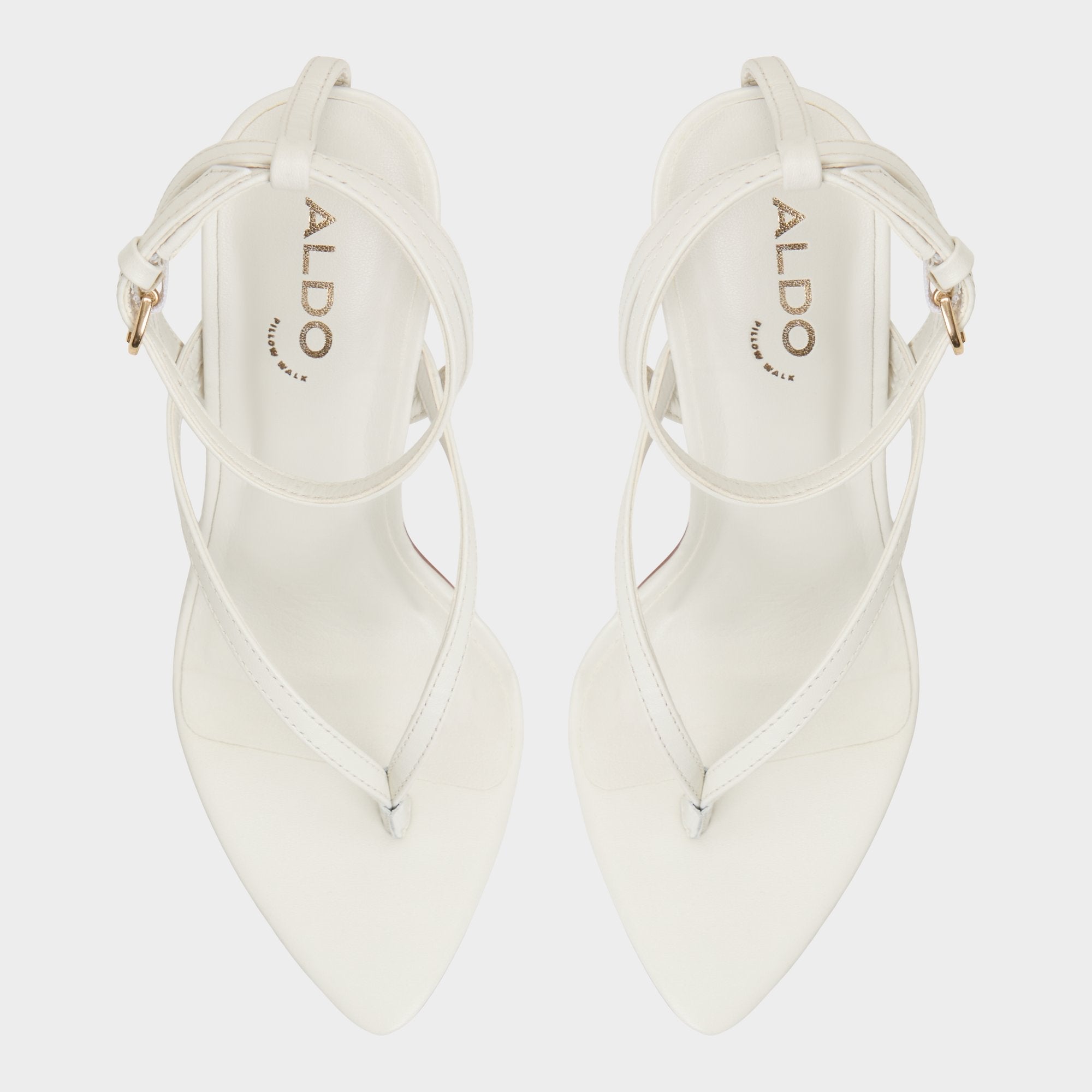 Aldo Abyfindley White/Bone Women's Strappy sandals - Heeled flip flop White/Bone