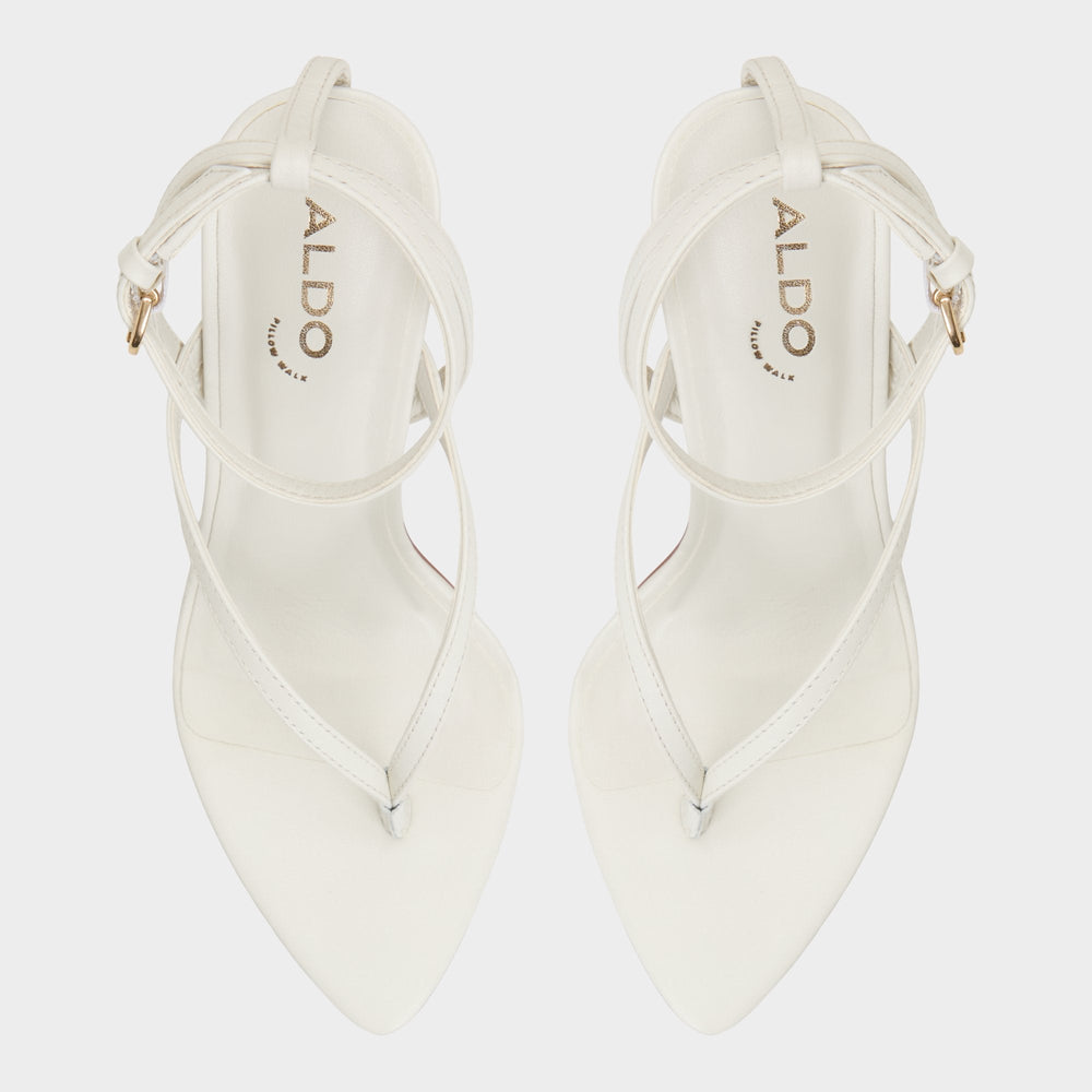 Aldo Abyfindley White/Bone Women's Strappy sandals - Heeled flip flop White/Bone