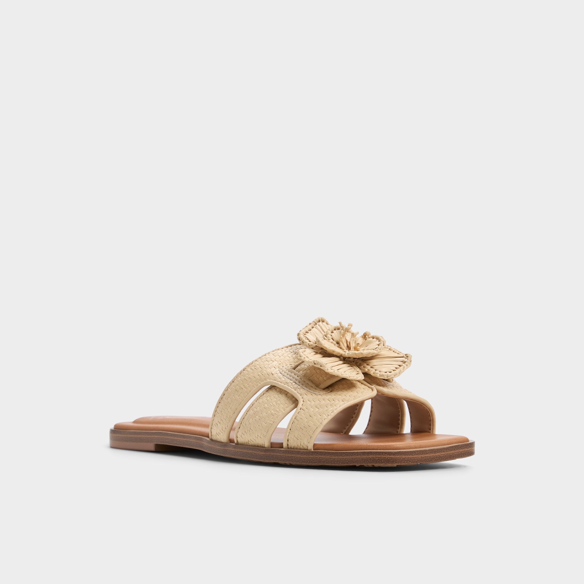 Aldo Seaflower Light Beige Women's Flats - Slide sandal Light Beige
