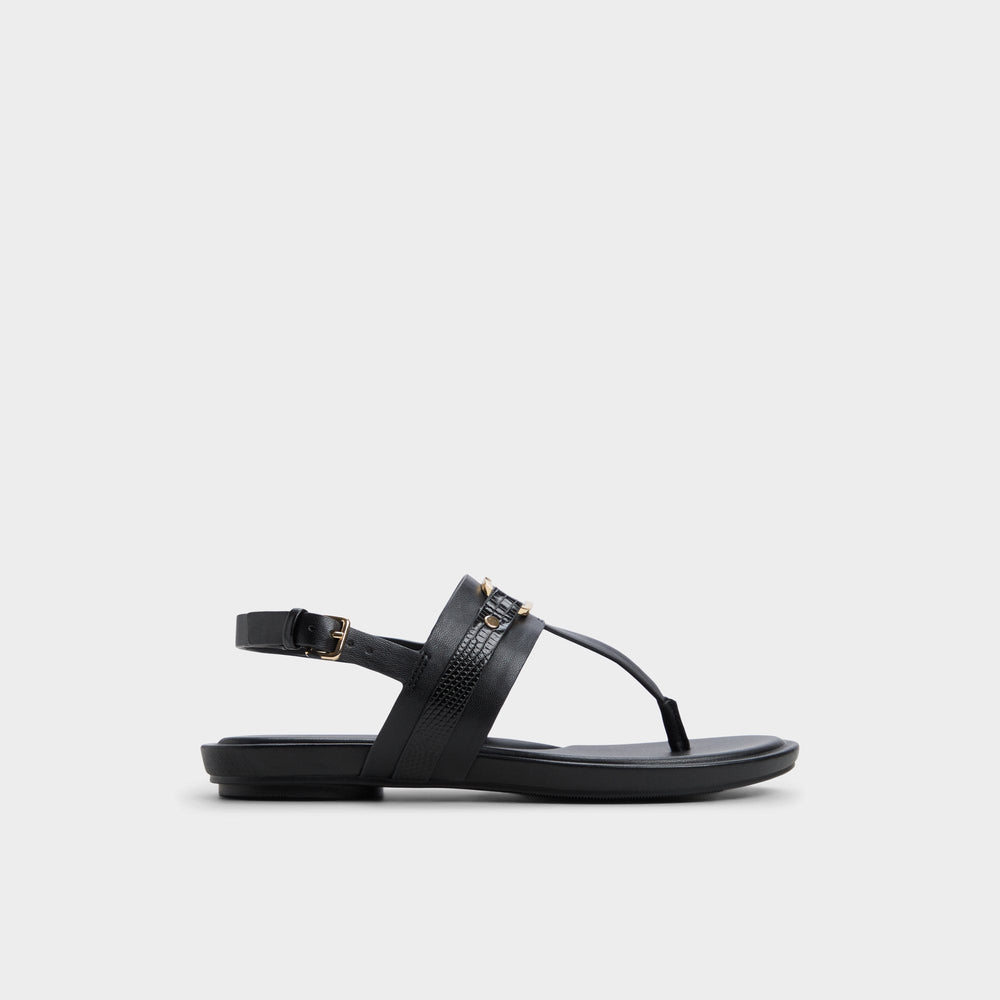 Aldo Taylen Black Women's Footbed sandals - T-strap sandal Black