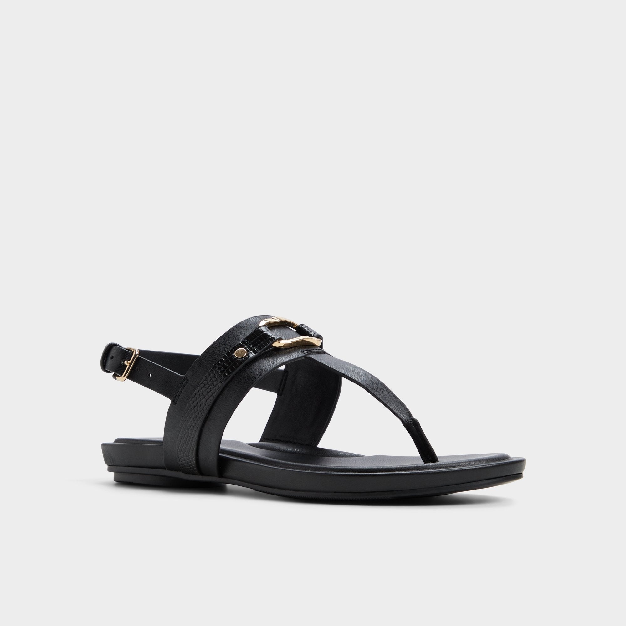 Aldo Taylen Black Women's Footbed sandals - T-strap sandal Black