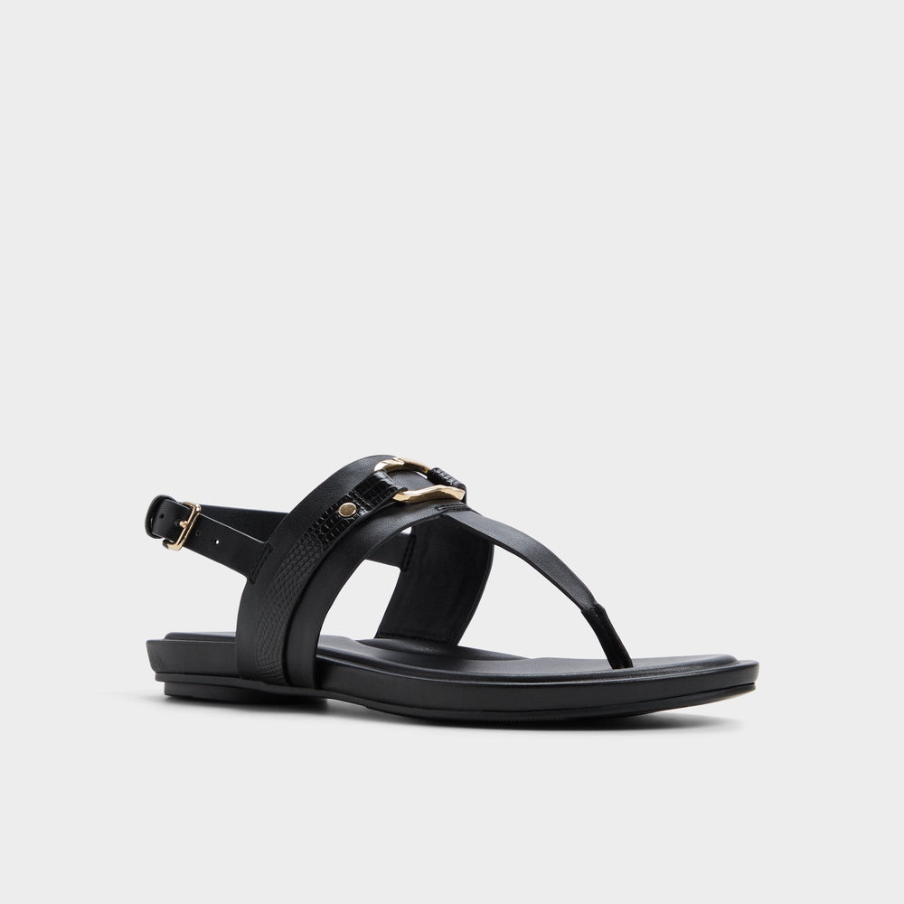 Aldo Taylen Black Women's Footbed sandals - T-strap sandal Black