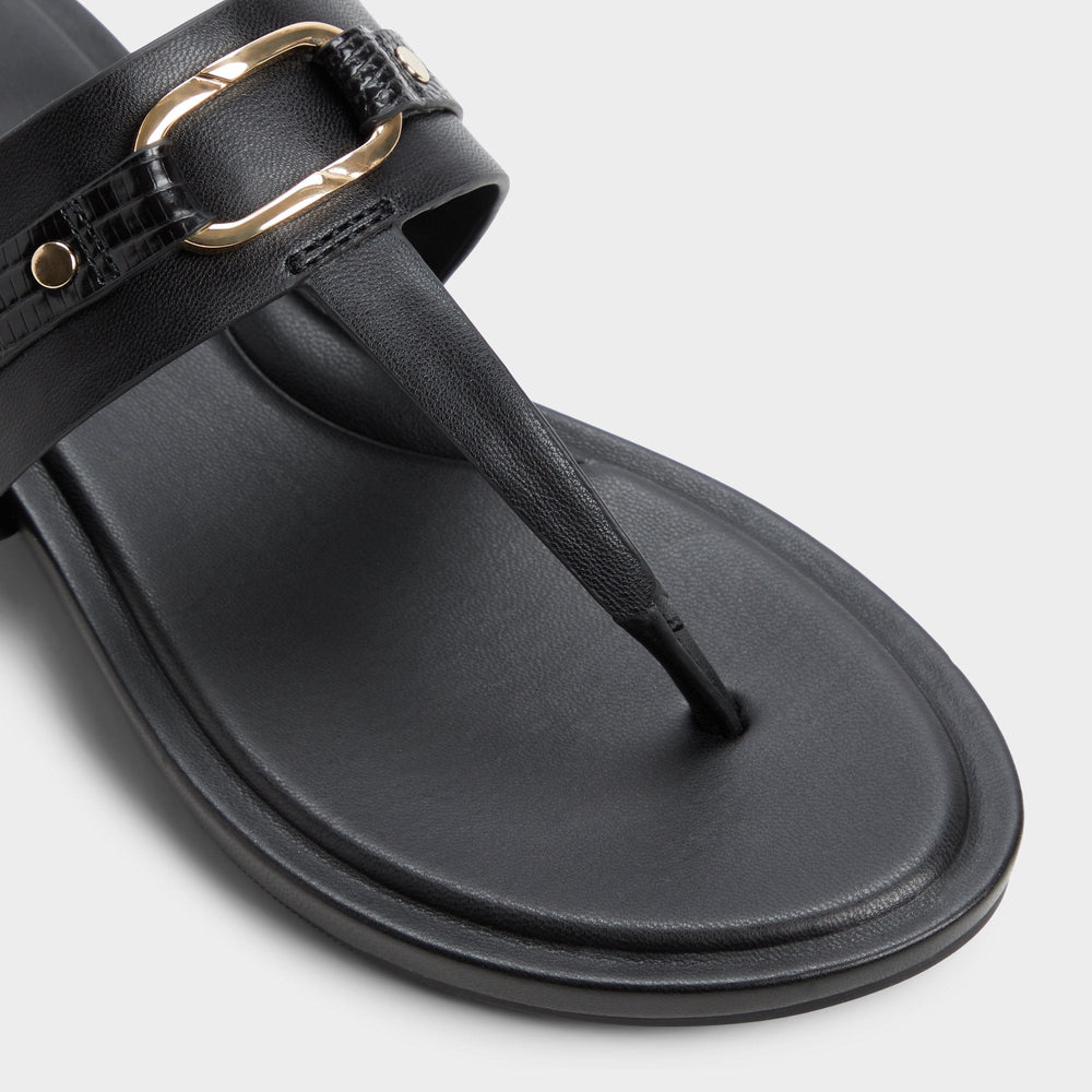 Aldo Taylen Black Women's Footbed sandals - T-strap sandal Black