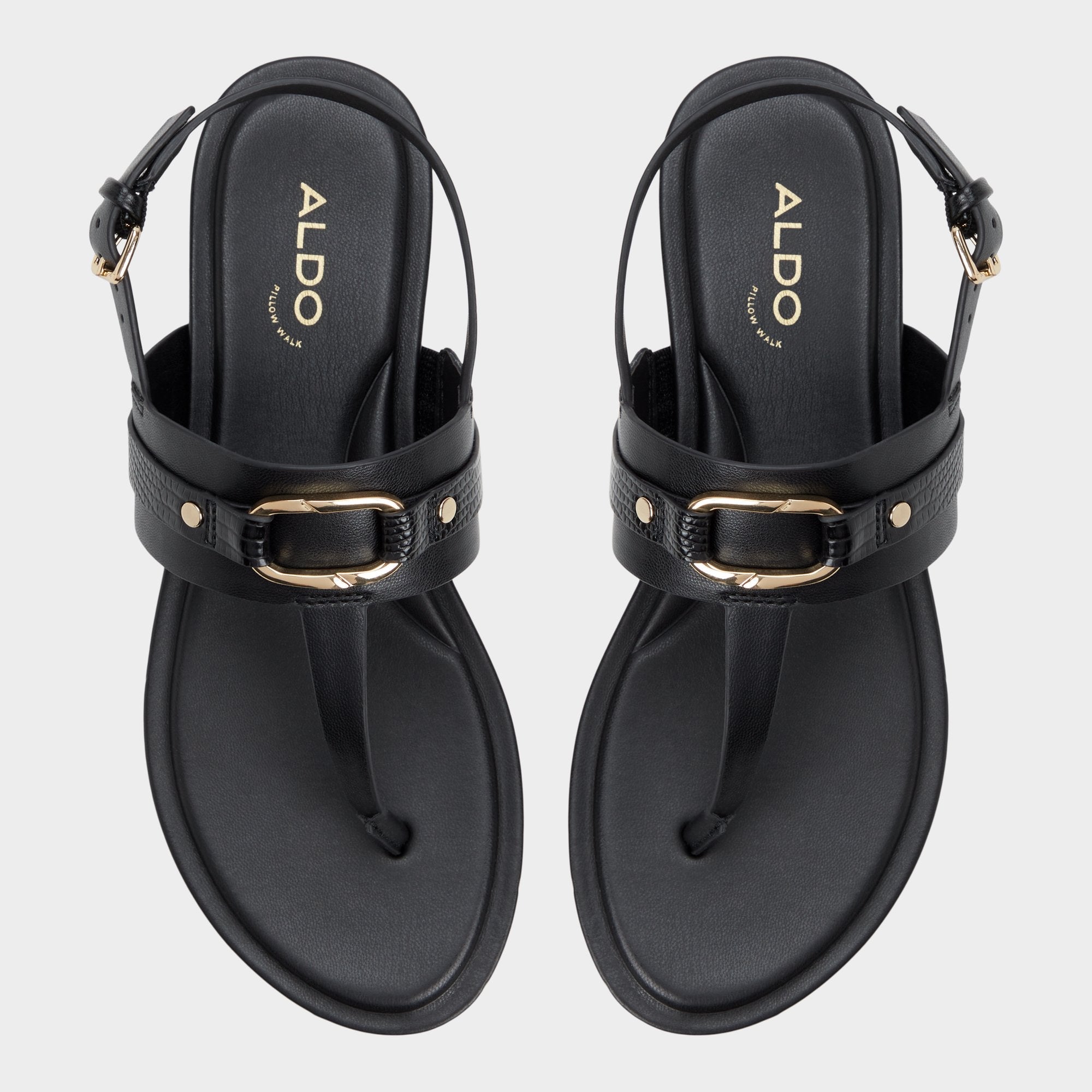Aldo Taylen Black Women's Footbed sandals - T-strap sandal Black
